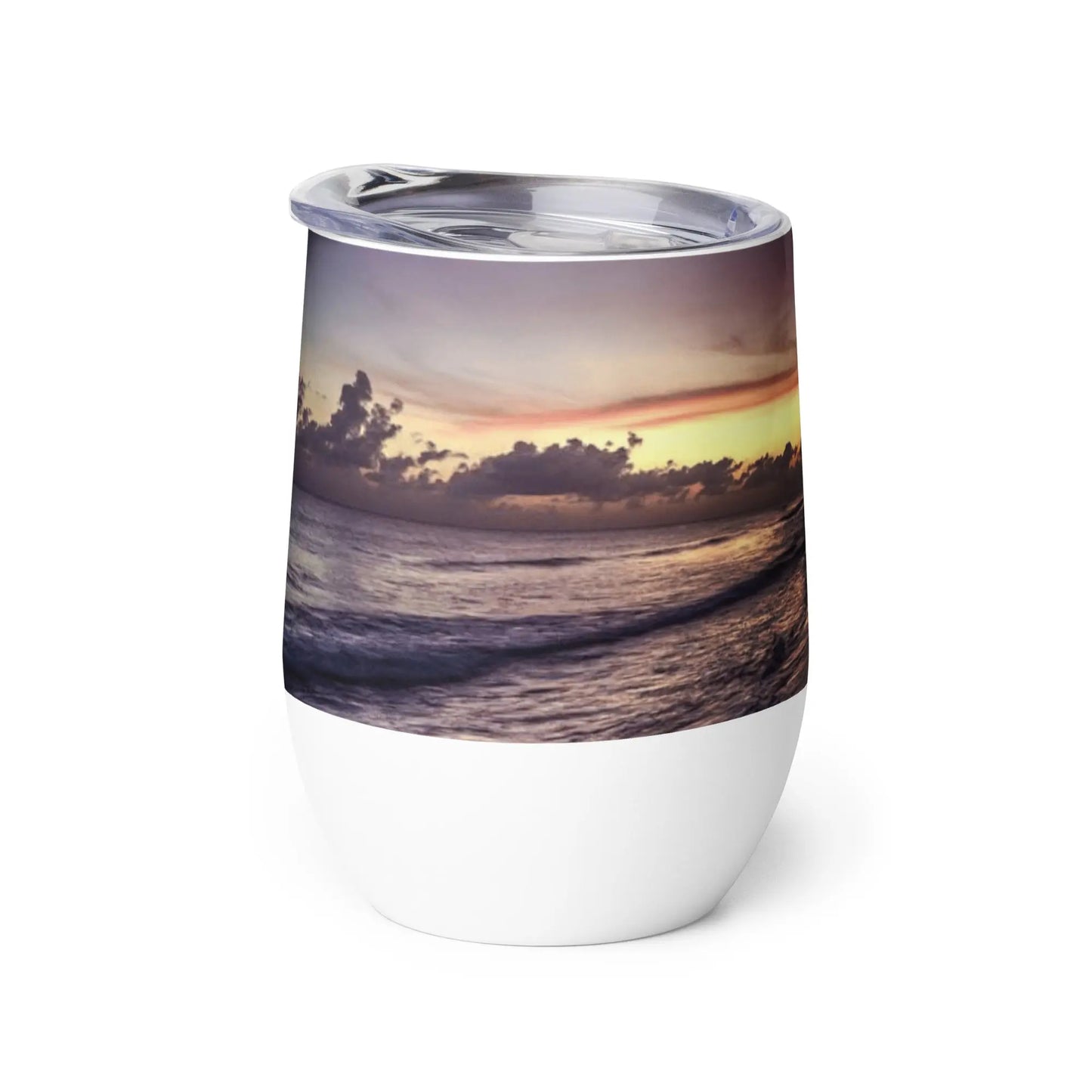 Barbados Souvenir - Hastings Boardwalk at Sunset Wine tumbler Unique Drinkware Dreams