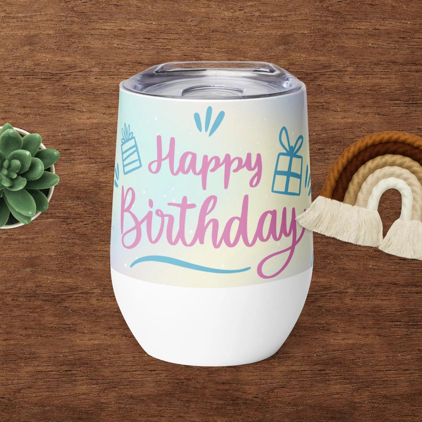 Birthday Gift Theme Wine tumbler Unique Drinkware Dreams