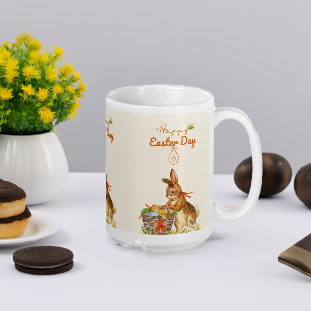 Easter White glossy mug Peter Rabbit