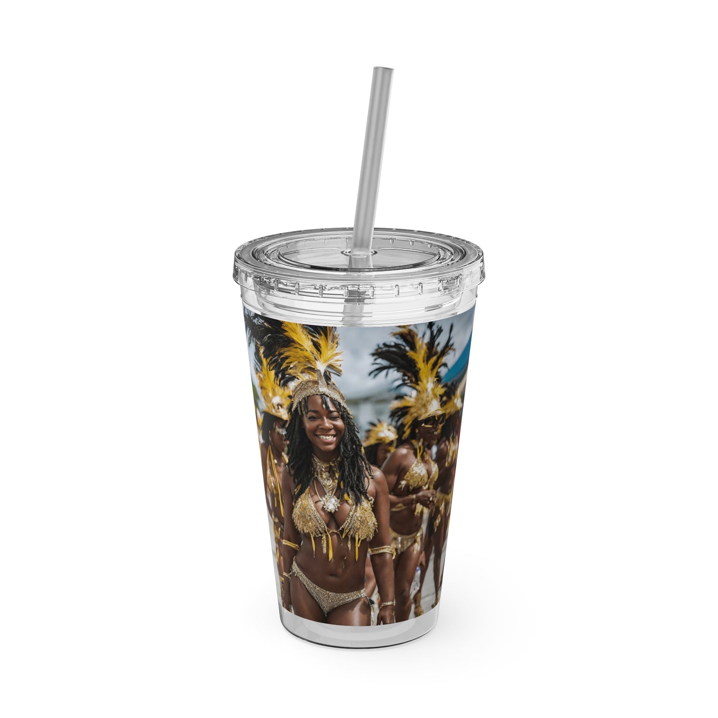 Barbados - Crop Over 'Crop Over, We Love You ... You Come Like A Blessing, Hope You Get The Message' Sunsplash Tumbler with Straw Unique Drinkware Dreams