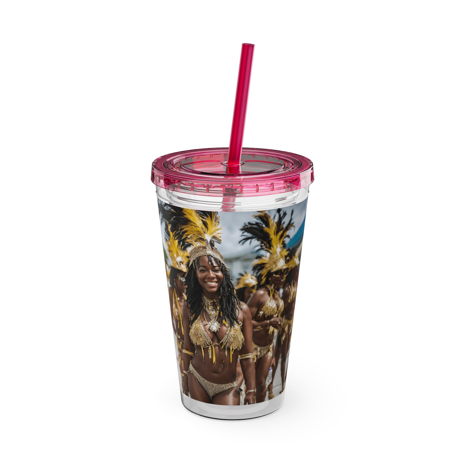 Barbados - Crop Over 'Crop Over, We Love You ... You Come Like A Blessing, Hope You Get The Message' Sunsplash Tumbler with Straw Unique Drinkware Dreams