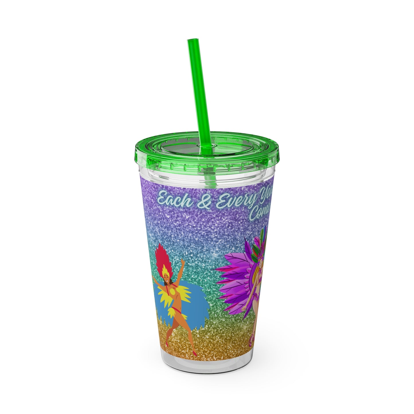 Barbados - Crop Over 'Each & Every Year I Can't Wait Till You Come Around' Sunsplash Tumbler with Straw Unique Drinkware Dreams