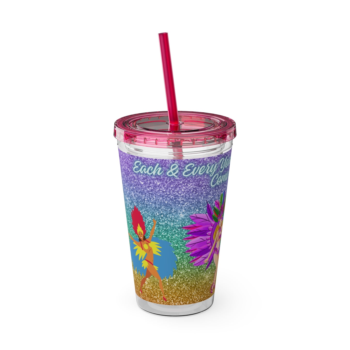 Barbados - Crop Over 'Each & Every Year I Can't Wait Till You Come Around' Sunsplash Tumbler with Straw Unique Drinkware Dreams