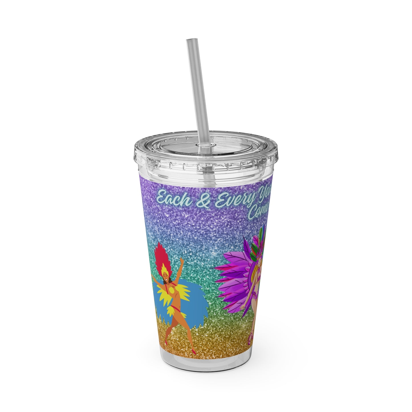 Barbados - Crop Over 'Each & Every Year I Can't Wait Till You Come Around' Sunsplash Tumbler with Straw Unique Drinkware Dreams