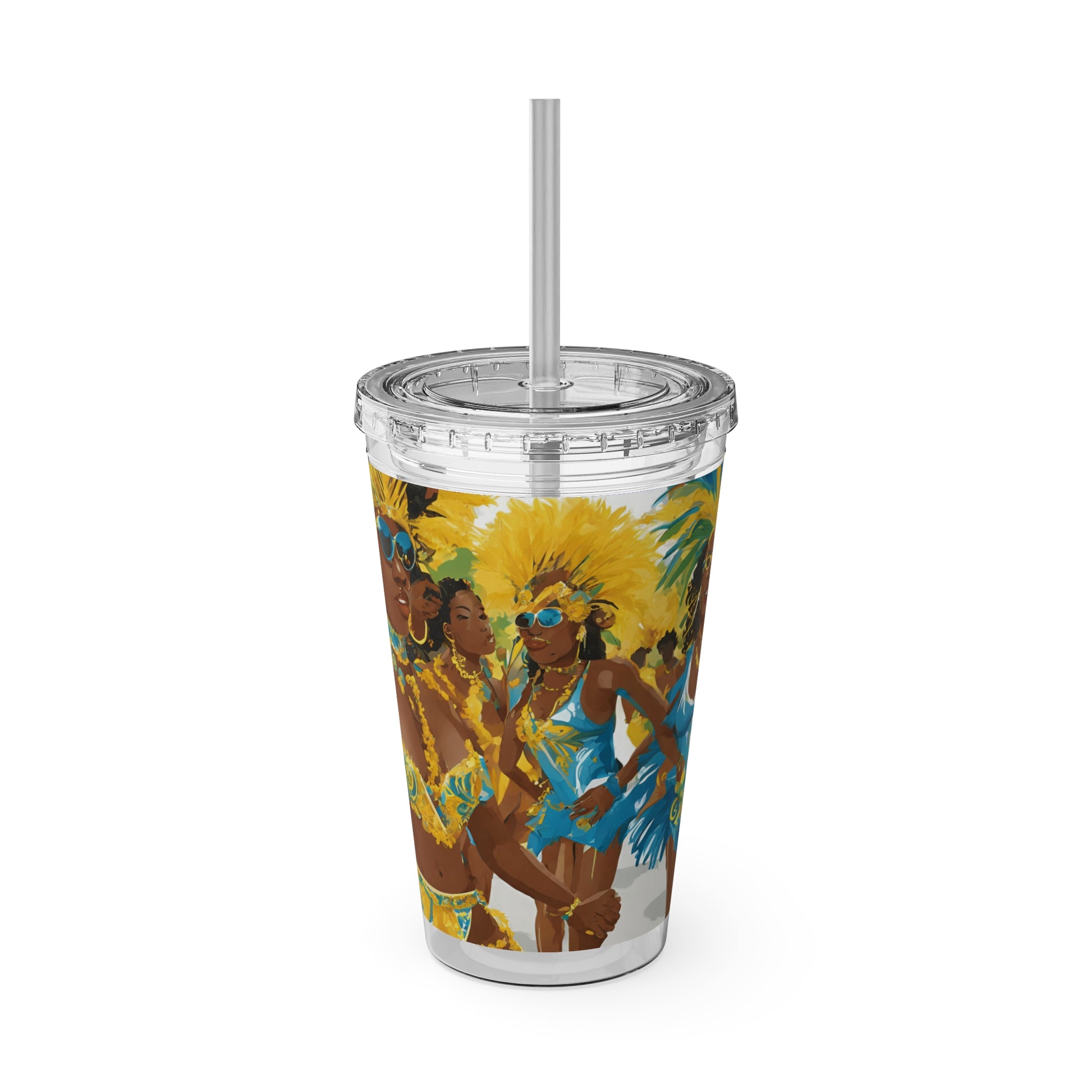 Barbados - Crop Over 'No Violence' Sunsplash Tumbler with Straw Unique Drinkware Dreams