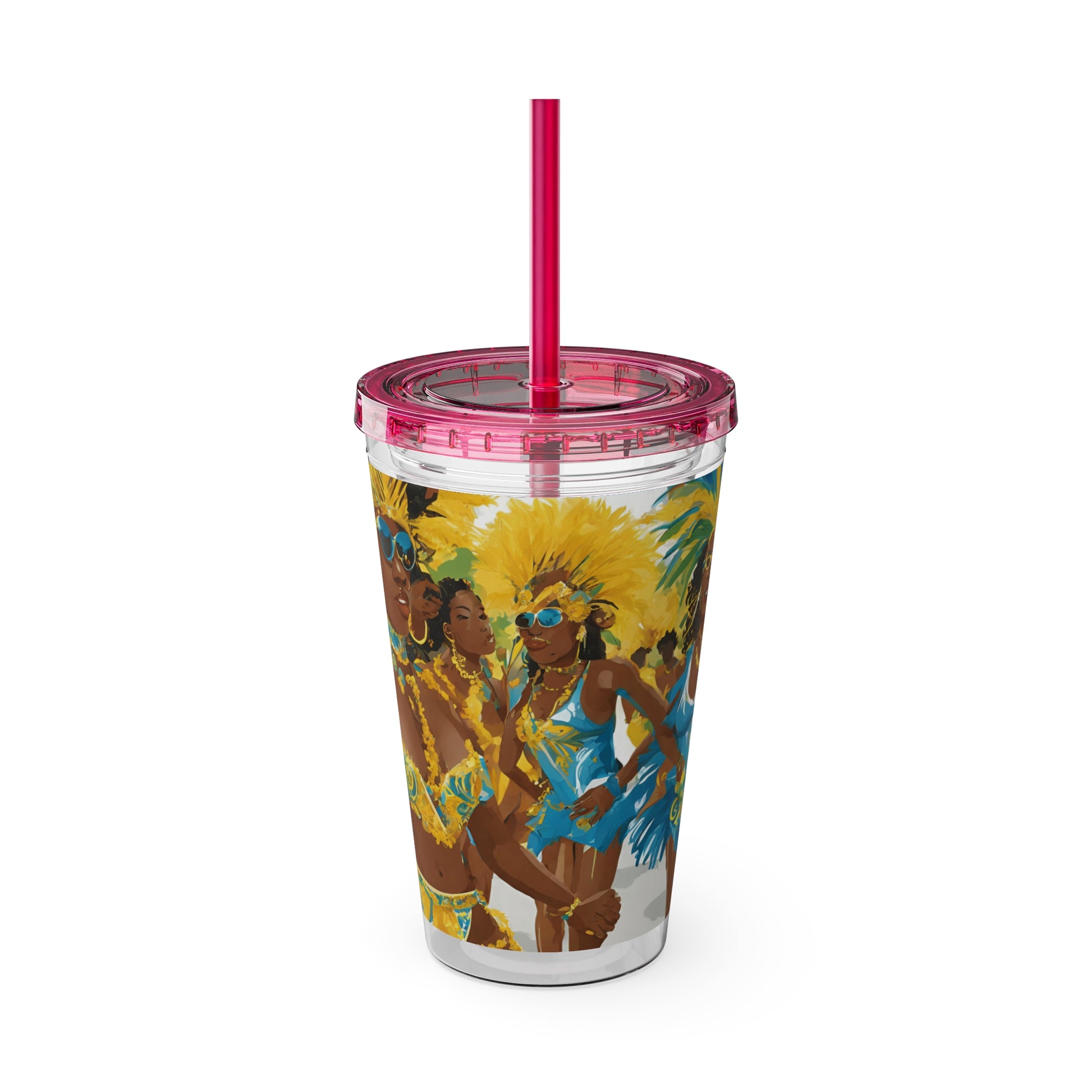 Barbados - Crop Over 'No Violence' Sunsplash Tumbler with Straw Unique Drinkware Dreams