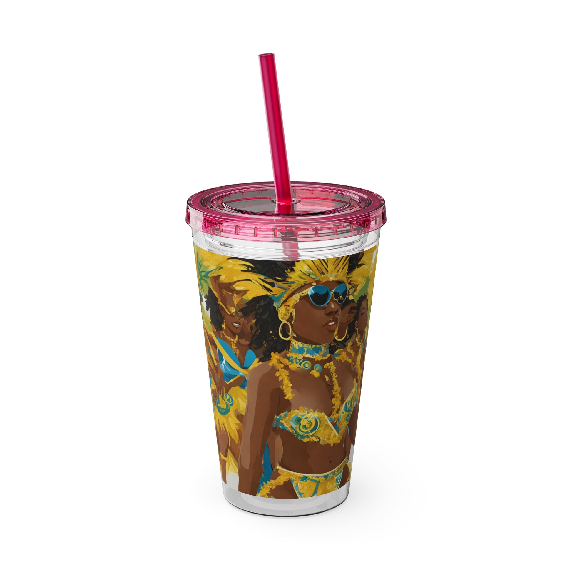 Barbados - Crop Over 'No Violence' Sunsplash Tumbler with Straw Unique Drinkware Dreams