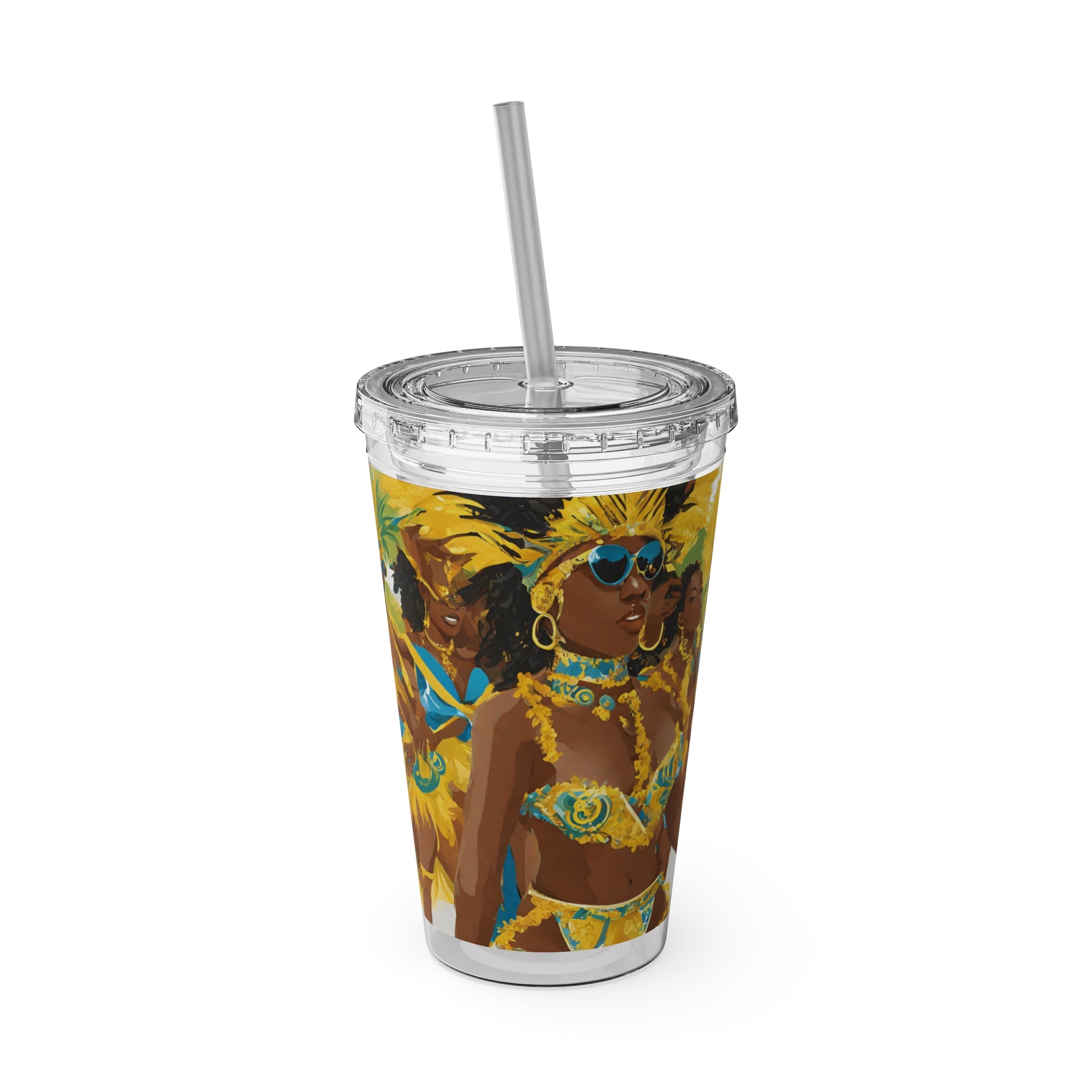 Barbados - Crop Over 'No Violence' Sunsplash Tumbler with Straw Unique Drinkware Dreams