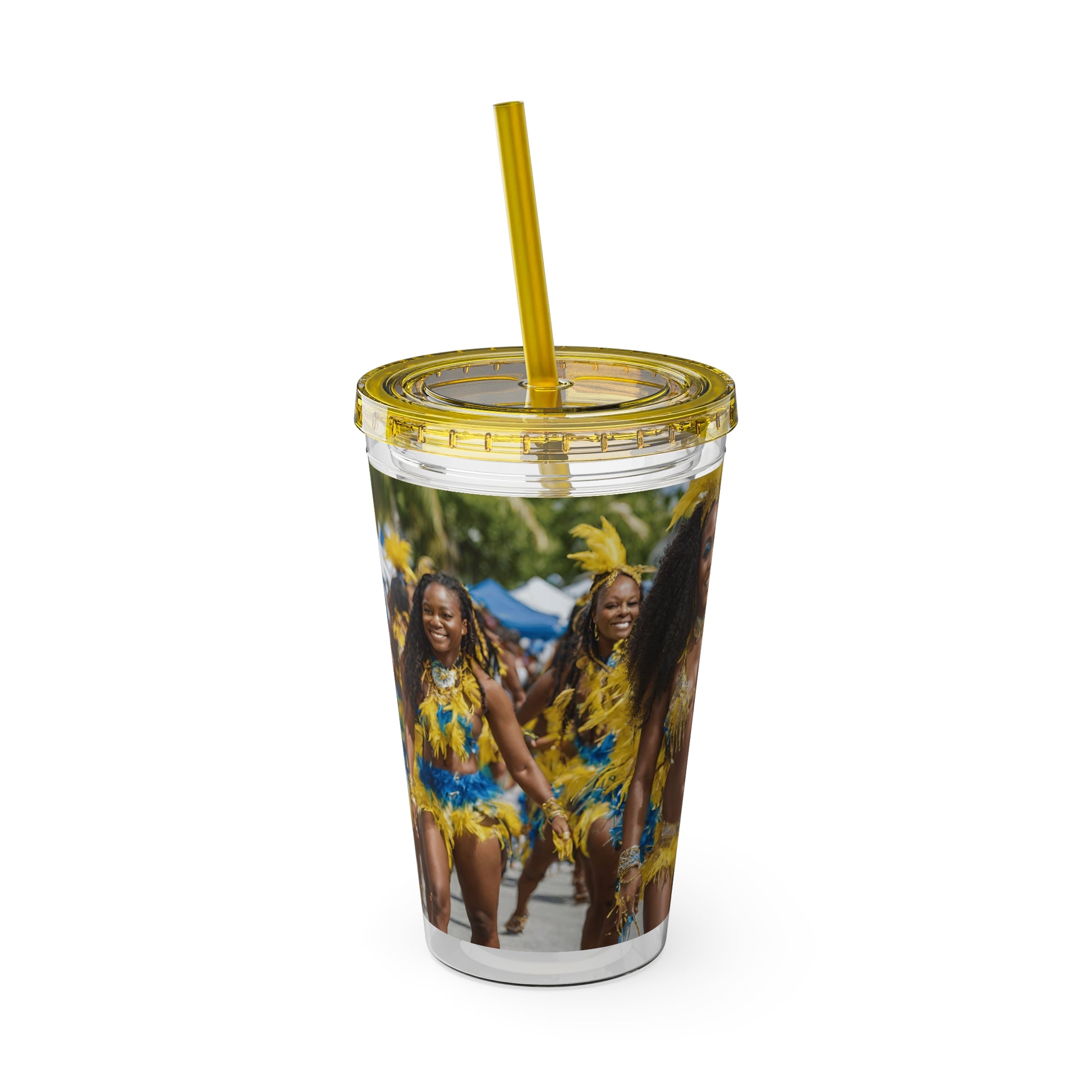 Barbados - Crop Over ' We Counting We Blessings, Crop Over Is De Best Thing' Sunsplash Tumbler with Straw Unique Drinkware Dreams