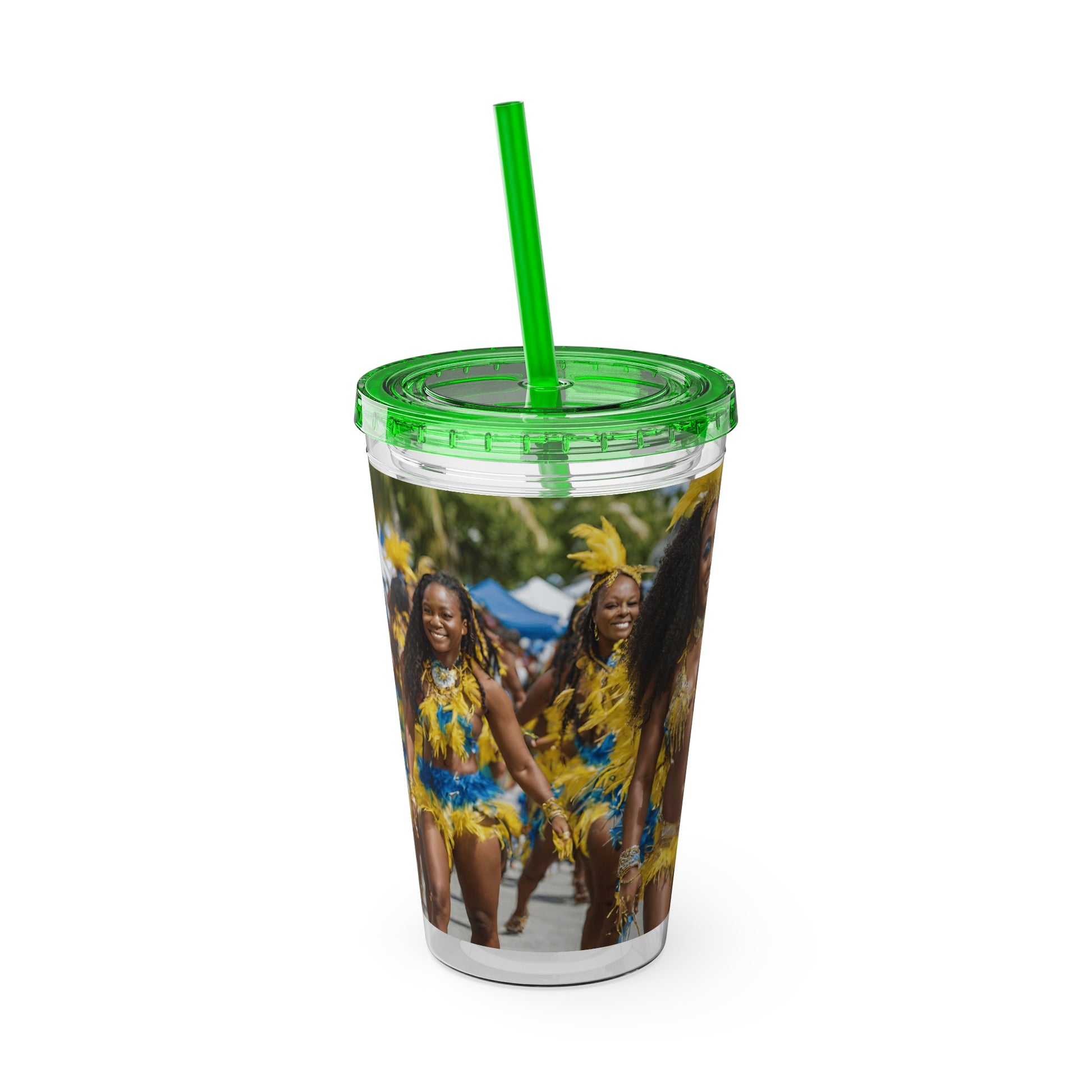 Barbados - Crop Over ' We Counting We Blessings, Crop Over Is De Best Thing' Sunsplash Tumbler with Straw Unique Drinkware Dreams