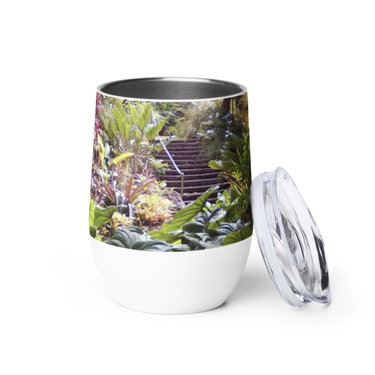 Barbados Souvenir - Andromeda Botanical Gardens Wine tumbler Unique Drinkware Dreams