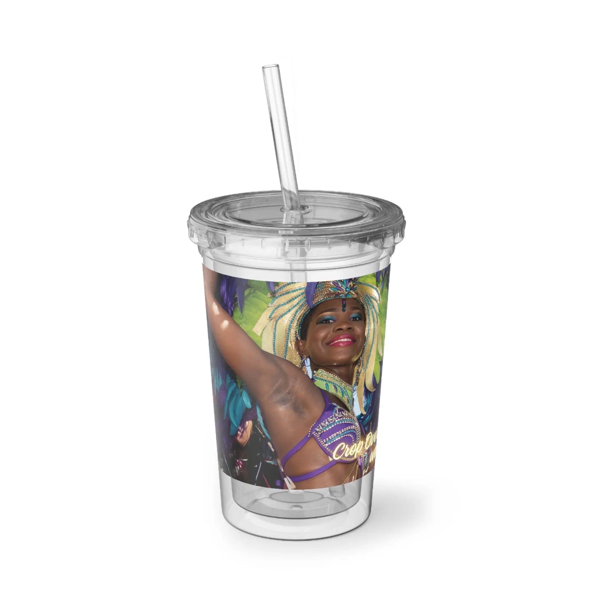 Barbados Souvenir - Crop Over 'It Is What We Love' Suave Acrylic Cup Unique Drinkware Dreams