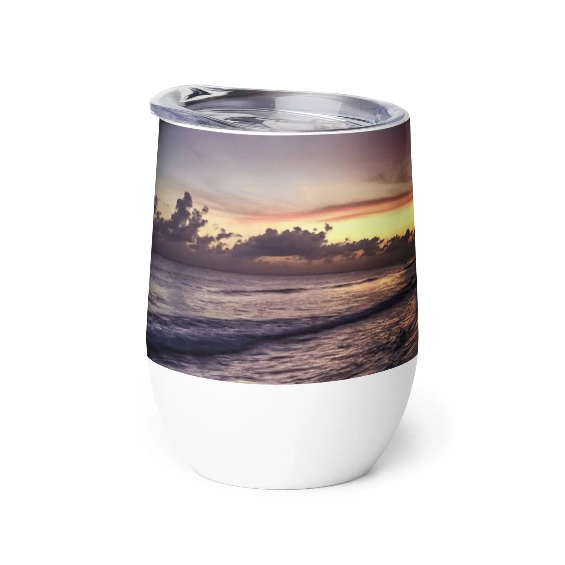 Barbados Souvenir - Hastings Boardwalk at Sunset Wine tumbler Unique Drinkware Dreams