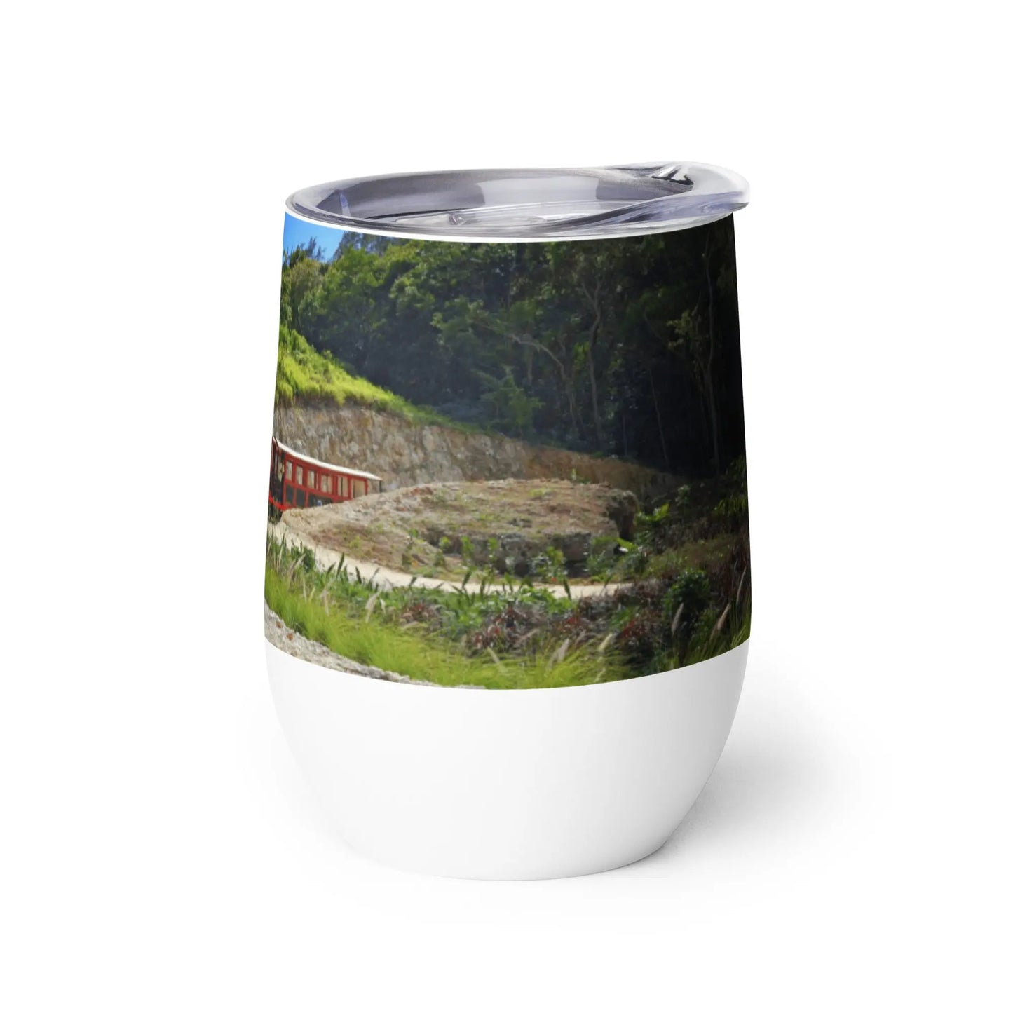 Barbados Souvenir - Heritage Railway Wine tumbler Unique Drinkware Dreams