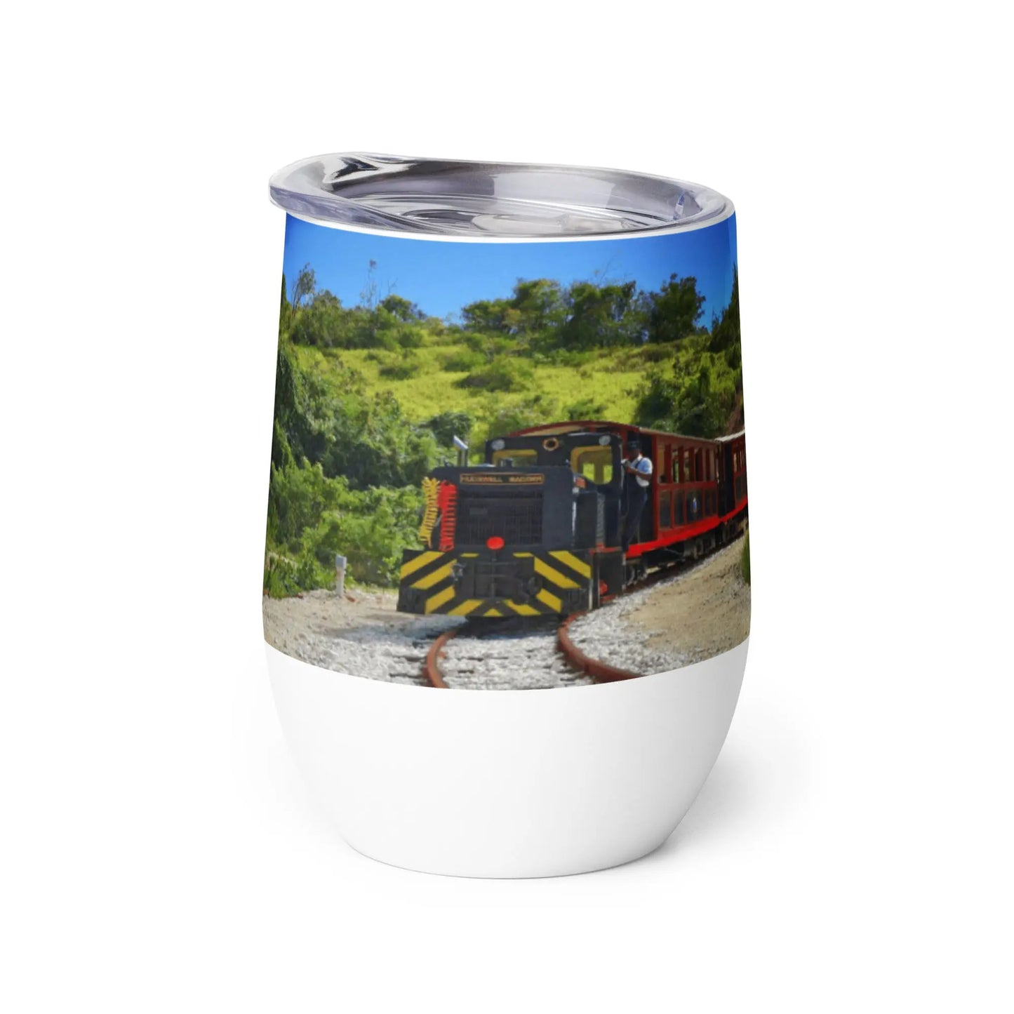 Barbados Souvenir - Heritage Railway Wine tumbler Unique Drinkware Dreams