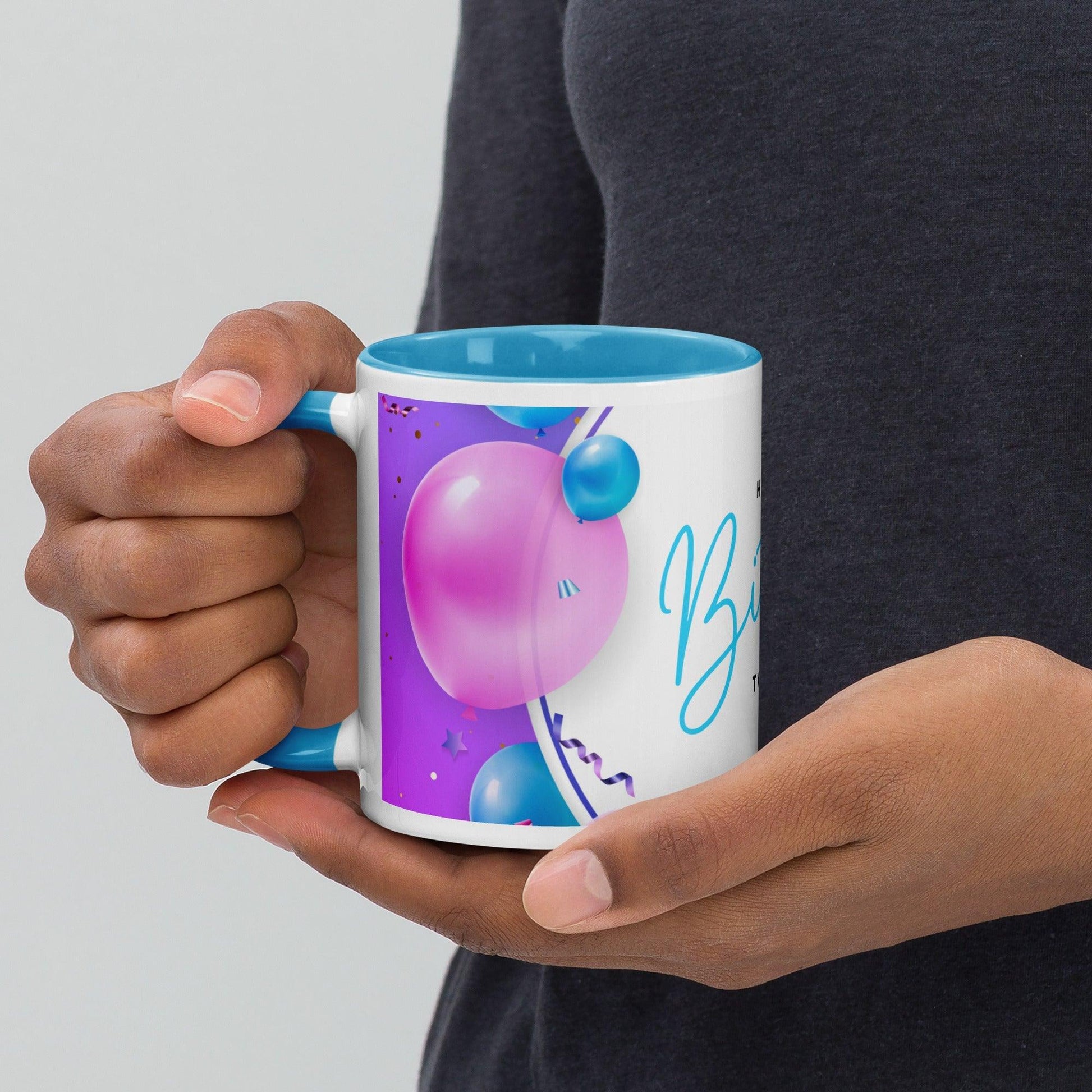 Birthday Balloons Mug with Color Inside 