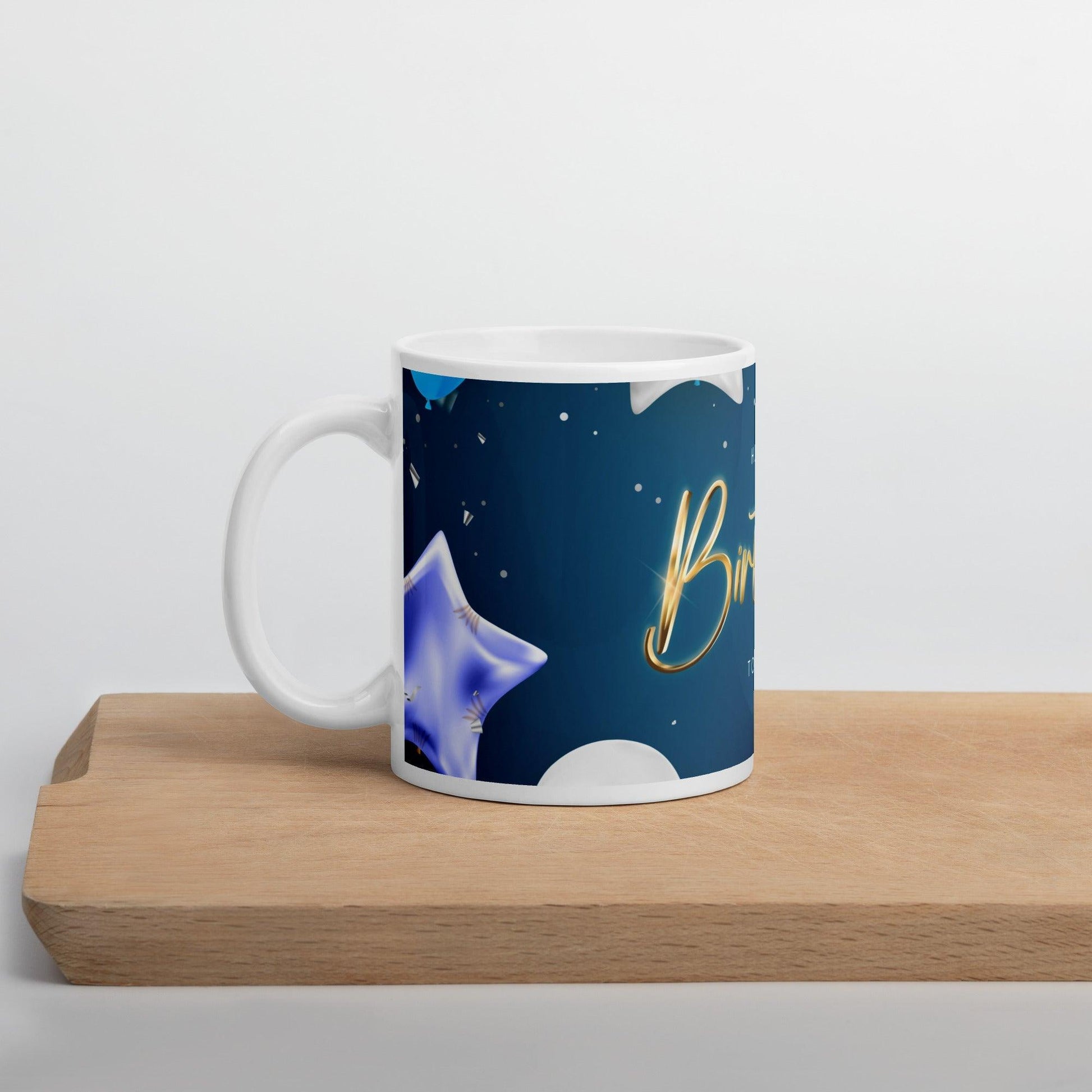 Birthday Star White glossy mug Unique Drinkware Dreams