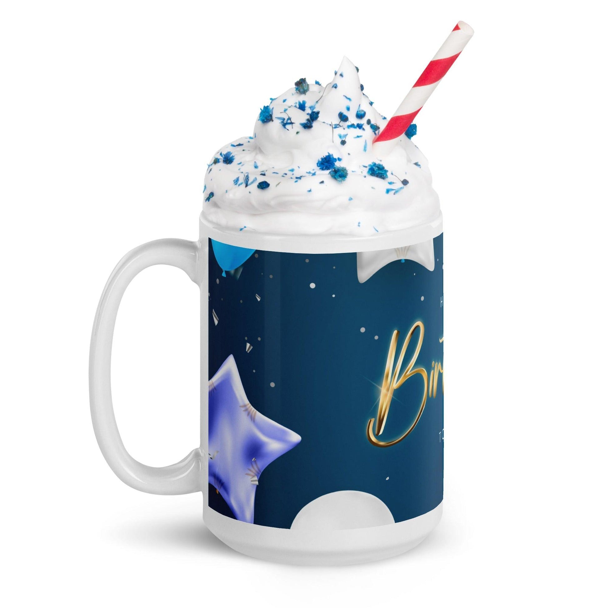 Birthday Star White glossy mug Unique Drinkware Dreams