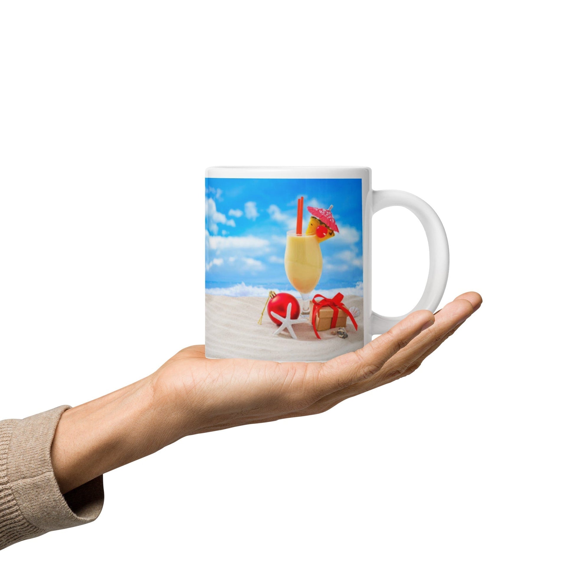 Caribbean Christmas Fruit Smoothie White glossy mug Unique Drinkware Dreams