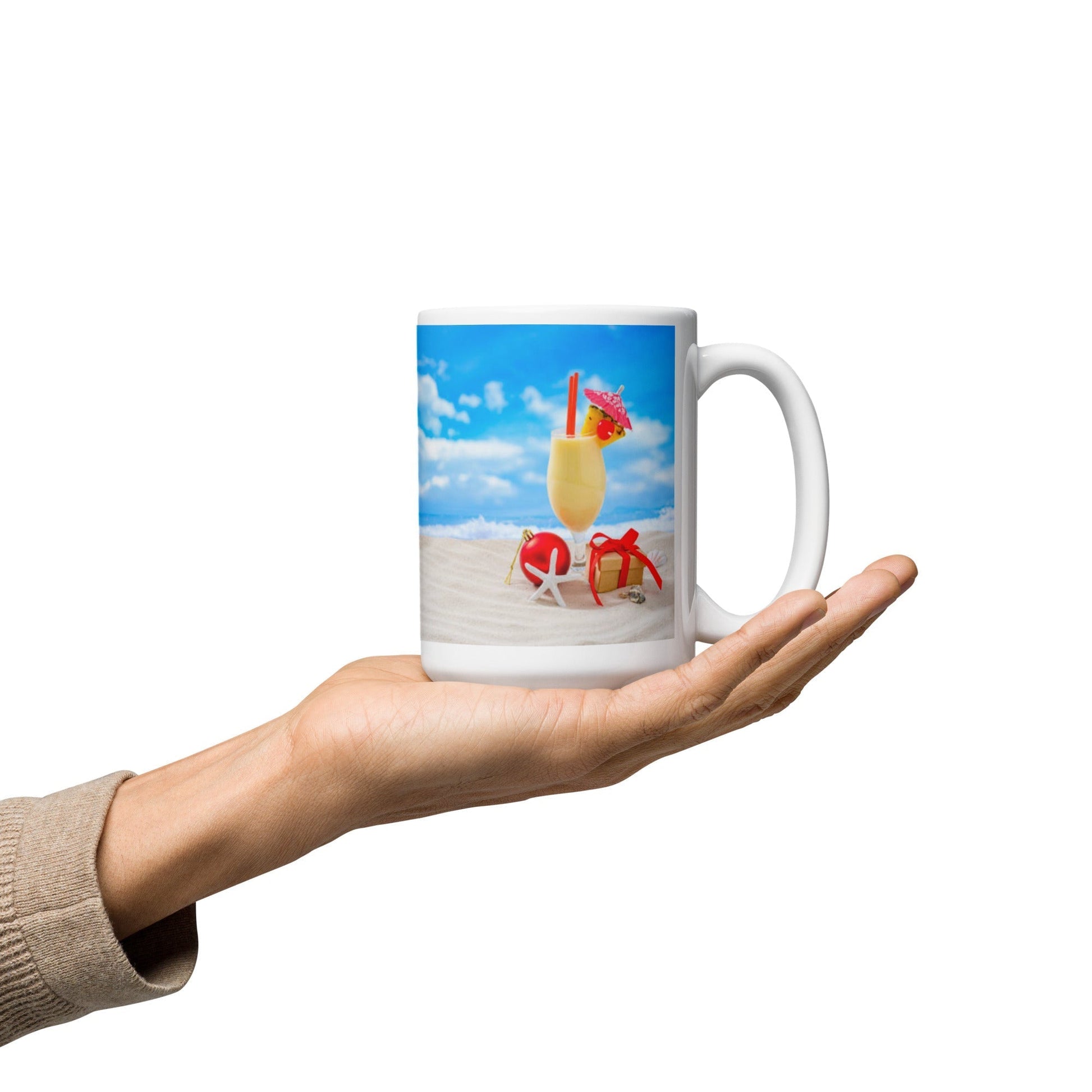 Caribbean Christmas Fruit Smoothie White glossy mug Unique Drinkware Dreams