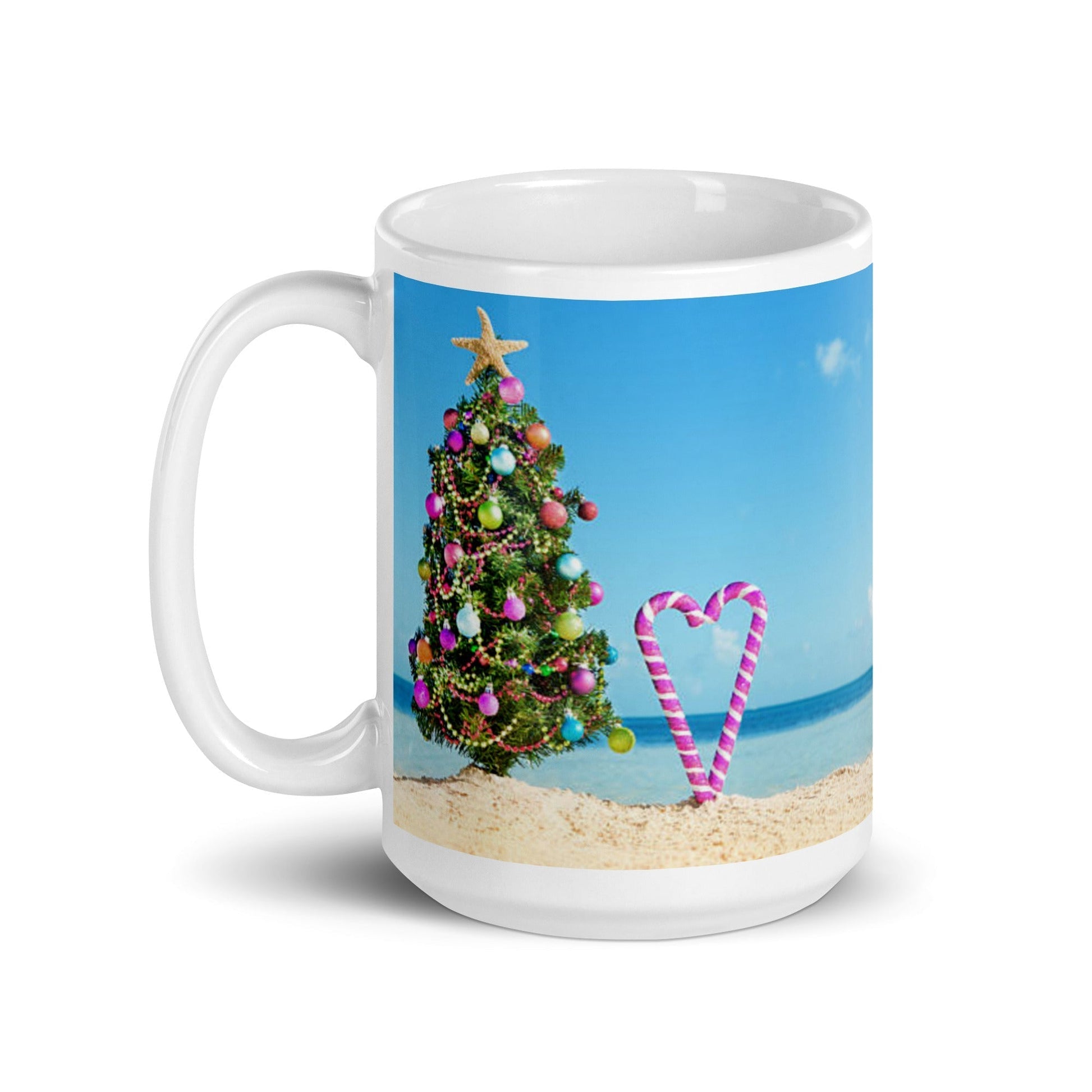 Caribbean Christmas Love Candy Canes White glossy mug Unique Drinkware Dreams