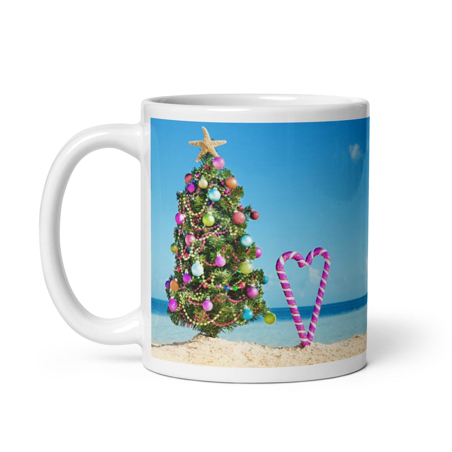 Caribbean Christmas Love Candy Canes White glossy mug Unique Drinkware Dreams