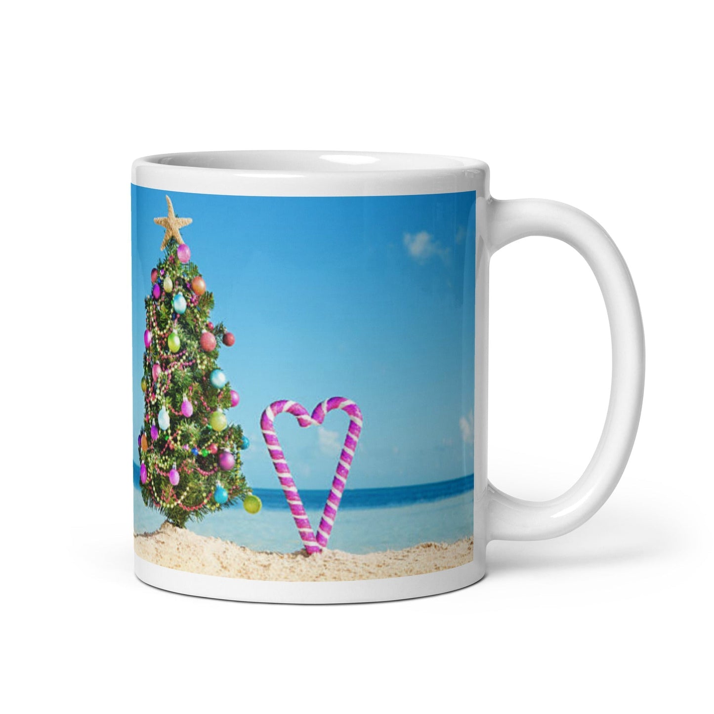 Caribbean Christmas Love Candy Canes White glossy mug Unique Drinkware Dreams