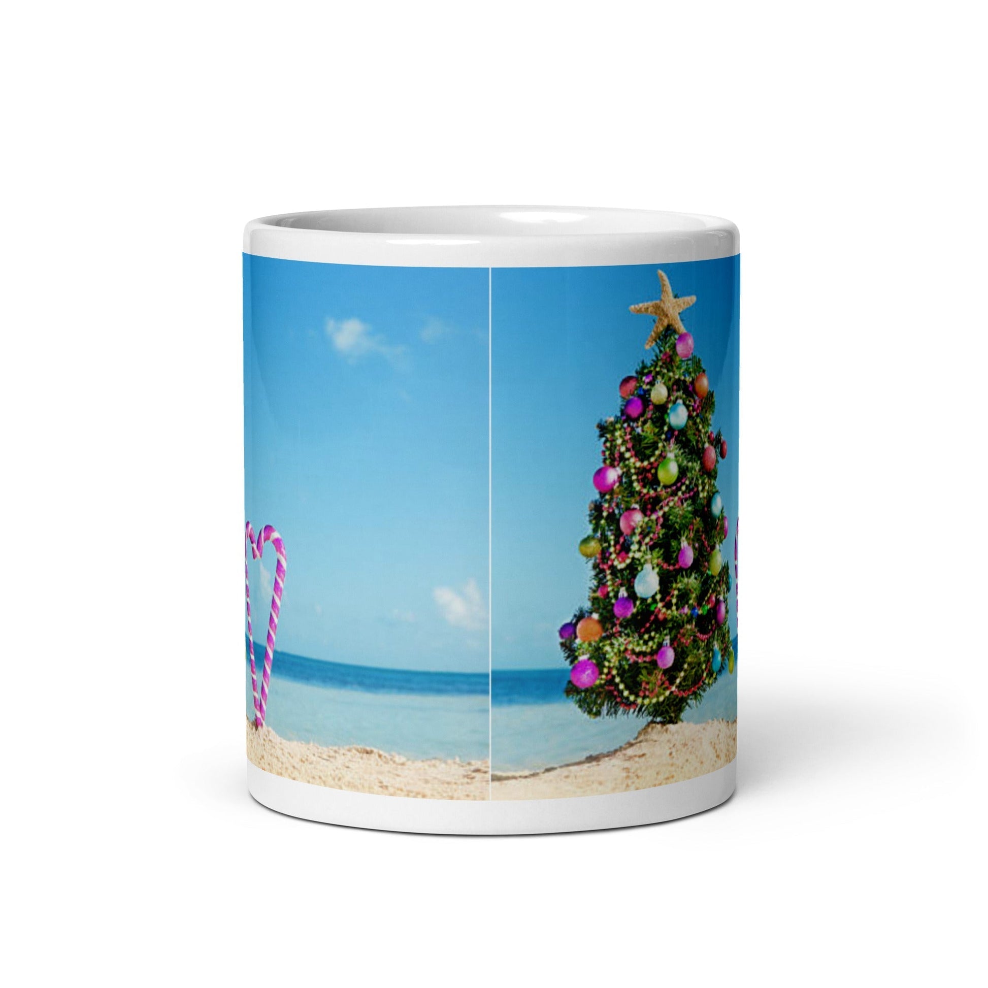 Caribbean Christmas Love Candy Canes White glossy mug Unique Drinkware Dreams