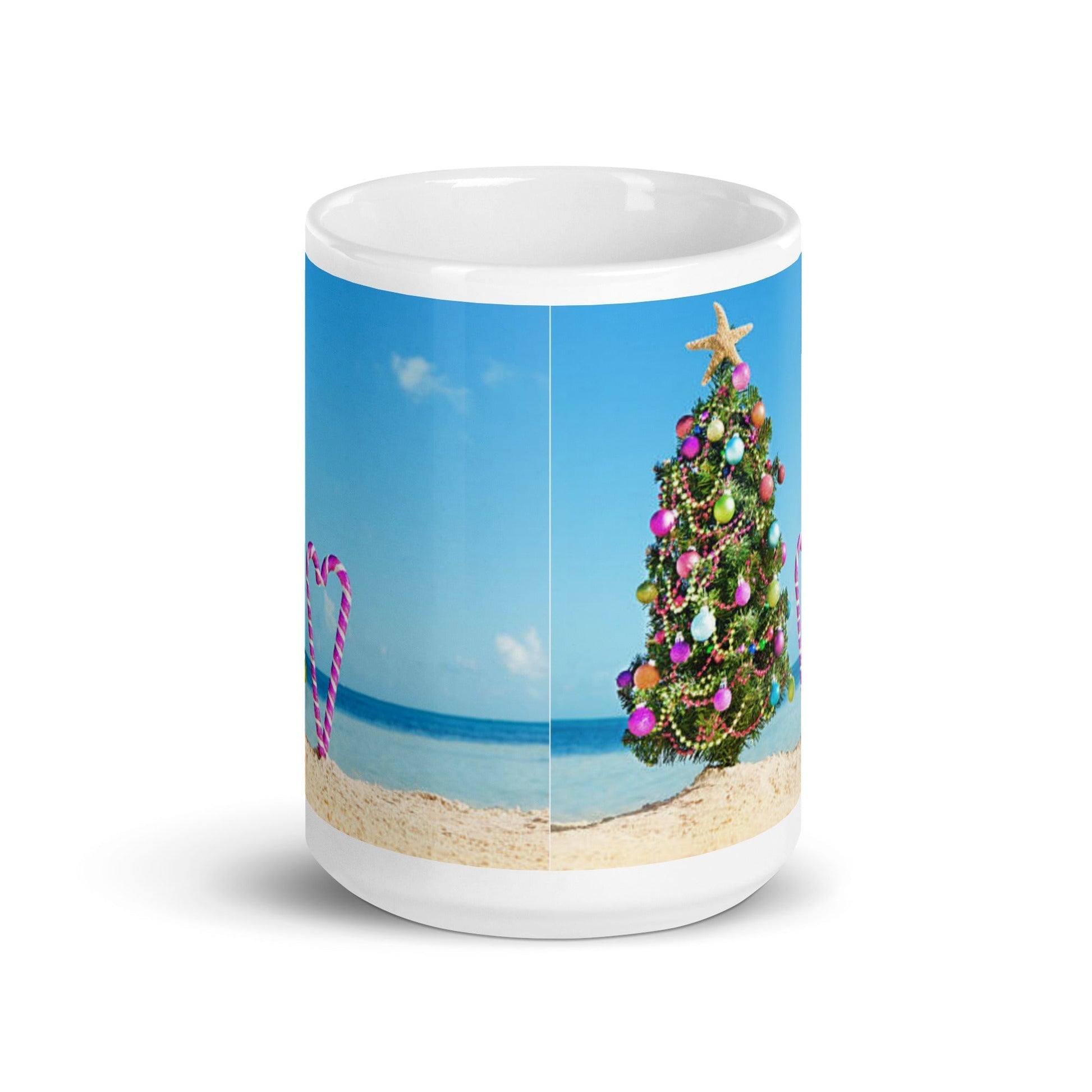 Caribbean Christmas Love Candy Canes White glossy mug Unique Drinkware Dreams