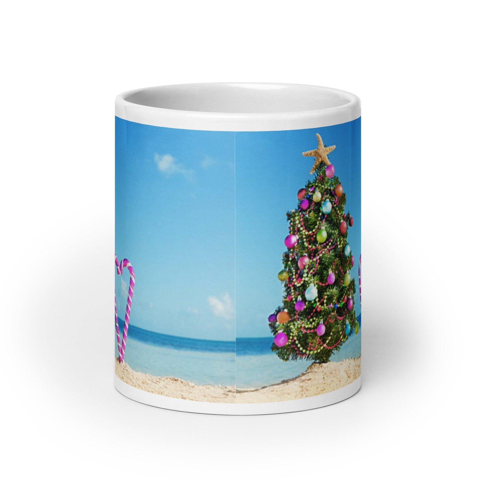 Caribbean Christmas Love Candy Canes White glossy mug Unique Drinkware Dreams