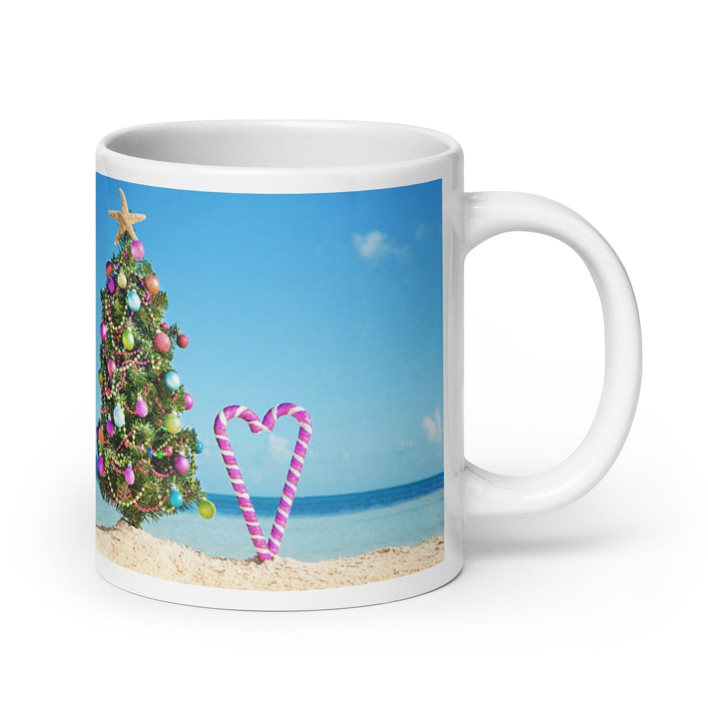 Caribbean Christmas Love Candy Canes White glossy mug Unique Drinkware Dreams