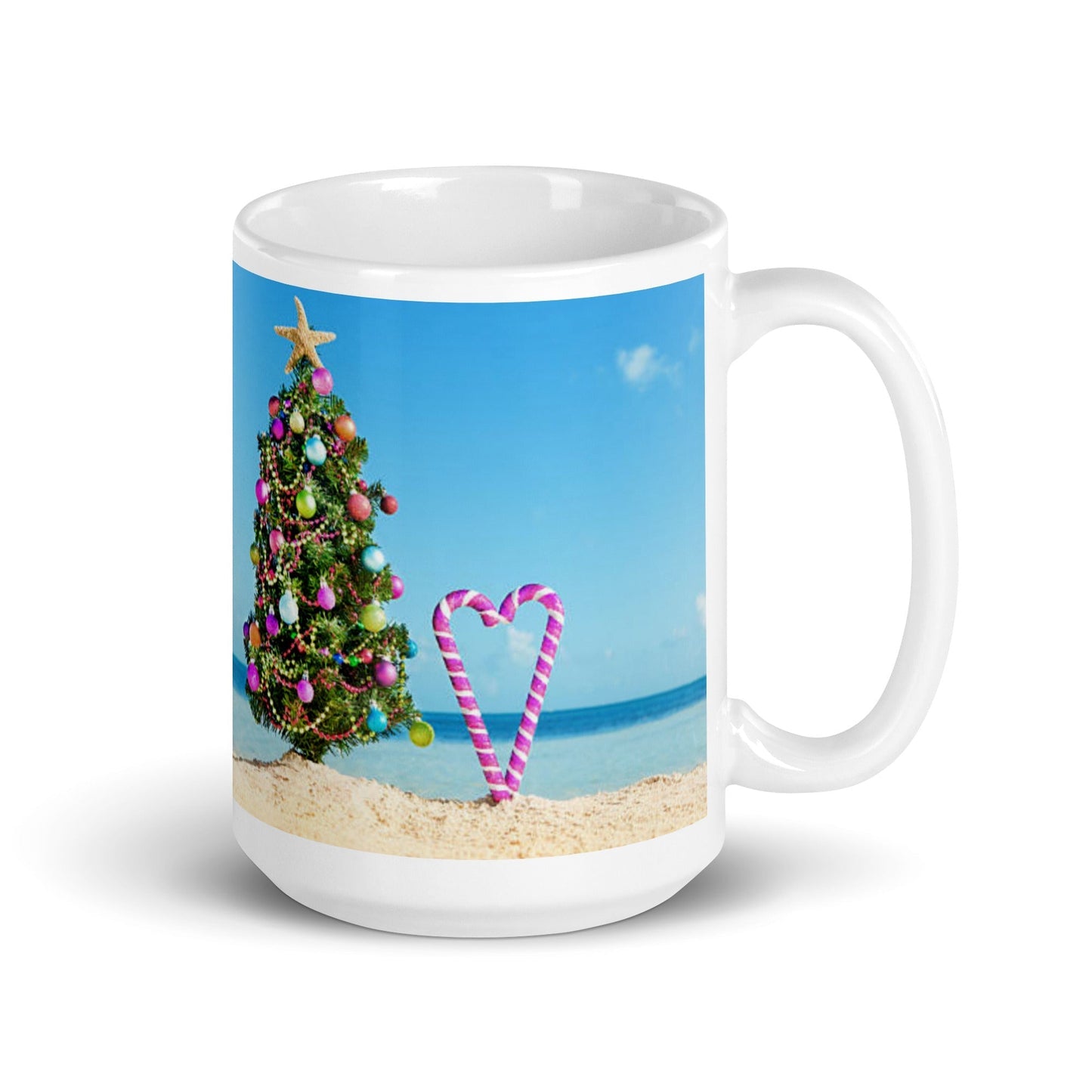 Caribbean Christmas Love Candy Canes White glossy mug Unique Drinkware Dreams