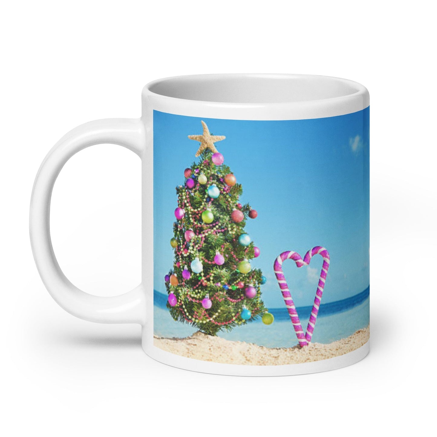 Caribbean Christmas Love Candy Canes White glossy mug Unique Drinkware Dreams