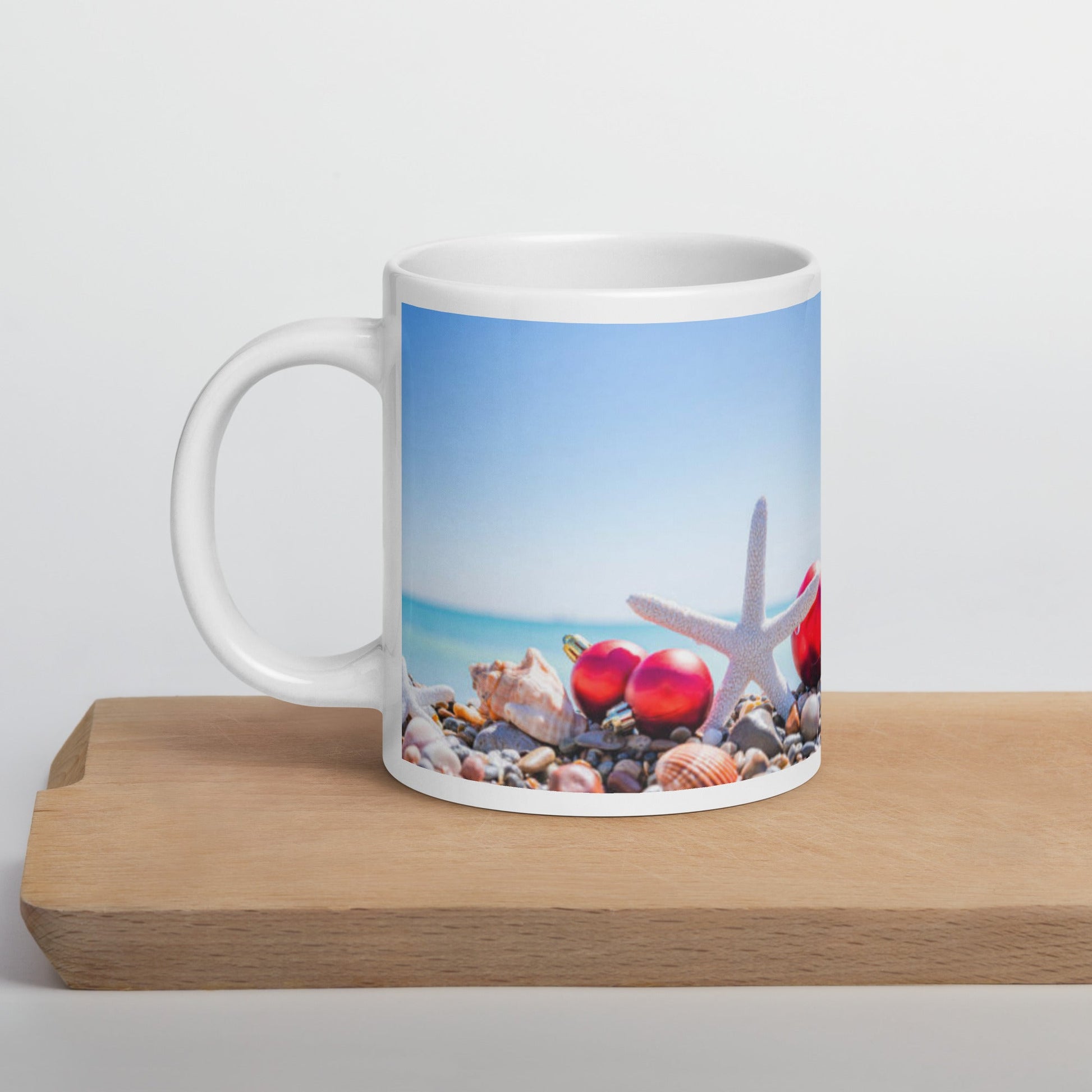 Caribbean Christmas Ornaments White glossy mug Unique Drinkware Dreams