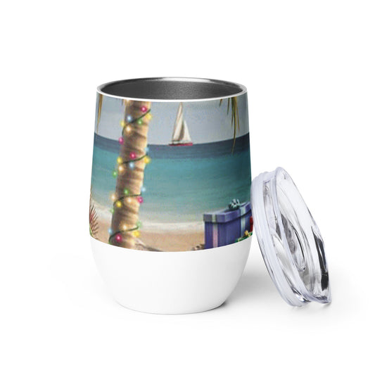 Caribbean Christmas Sail Boat tumbler Unique Drinkware Dreams