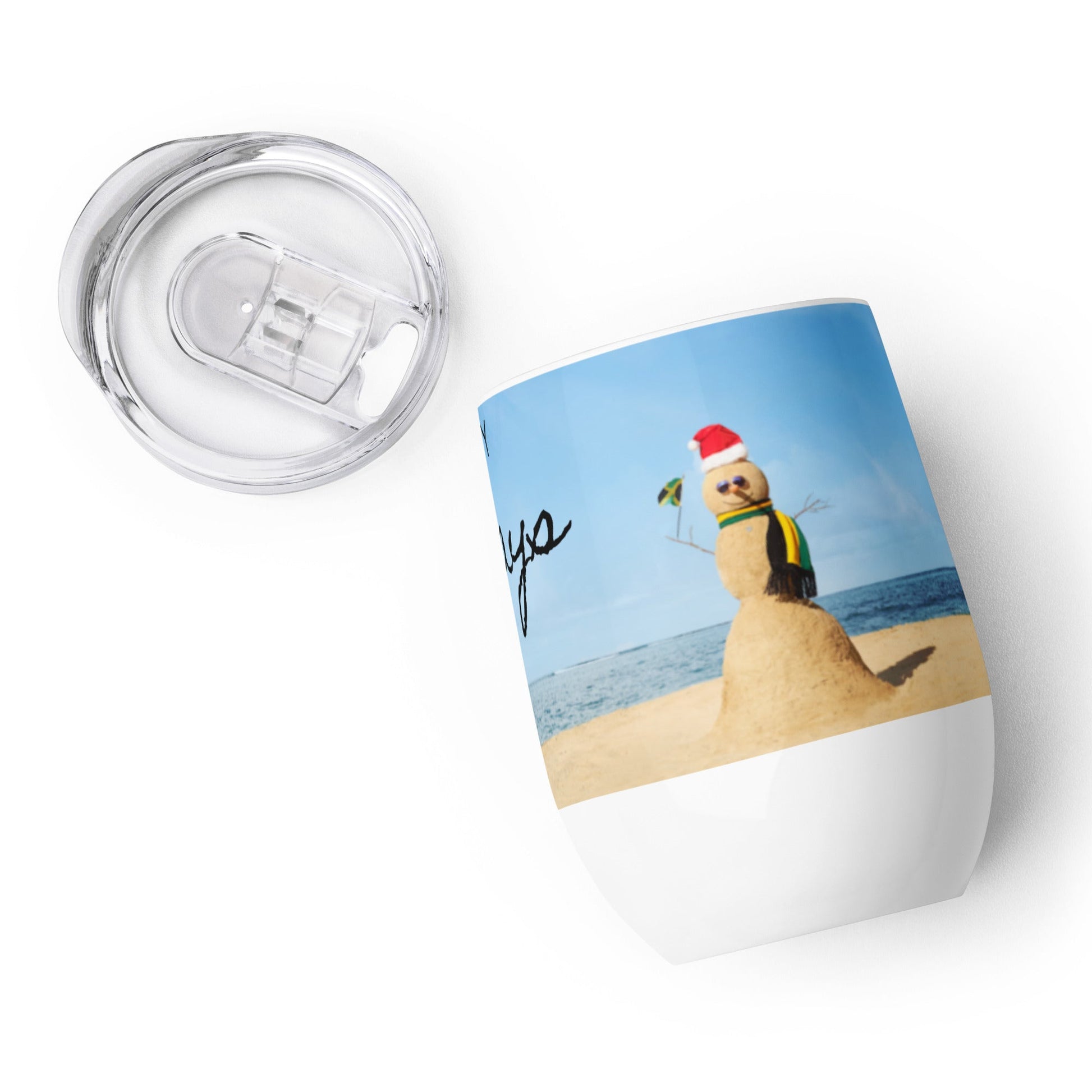 Caribbean Christmas Sandman Santa tumbler Unique Drinkware Dreams