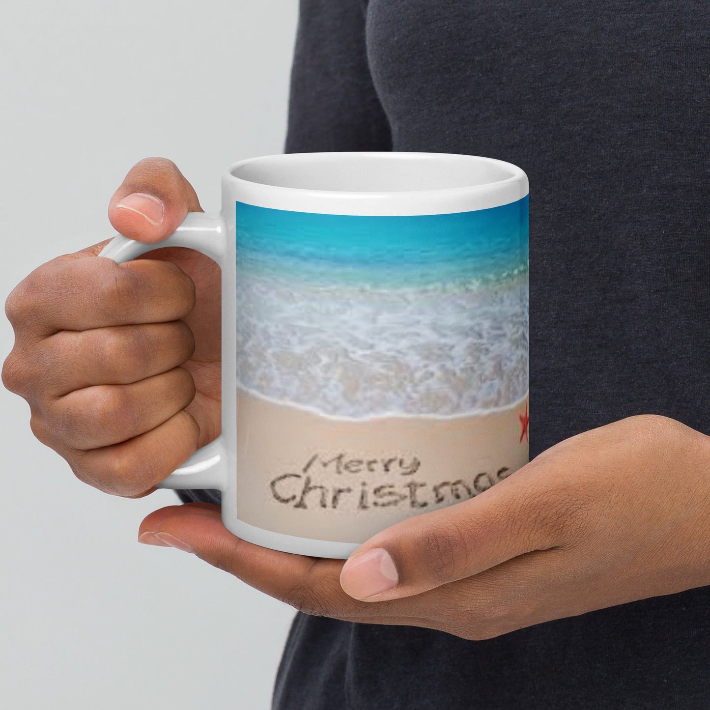 Caribbean Christmas Sea Star White glossy mug Unique Drinkware Dreams