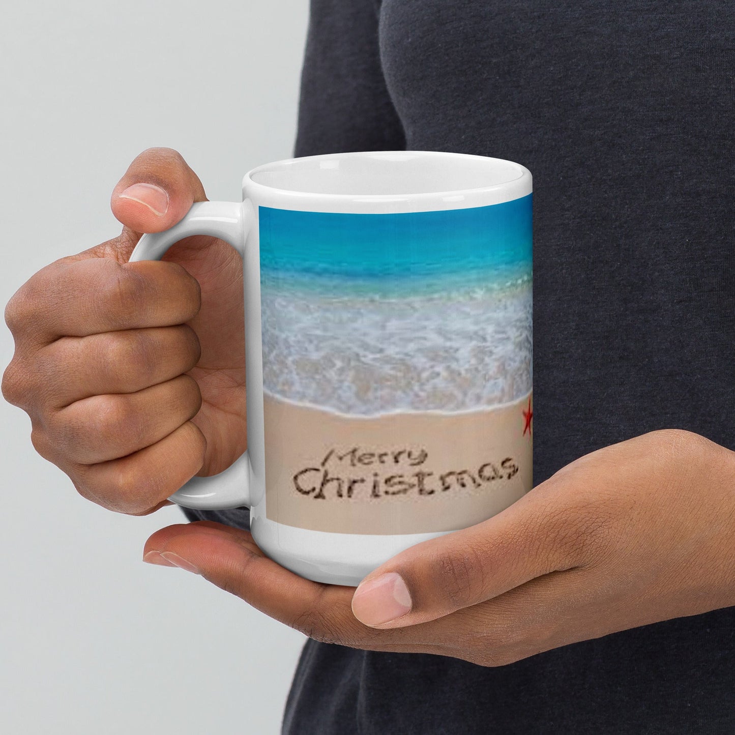 Caribbean Christmas Sea Star White glossy mug Unique Drinkware Dreams