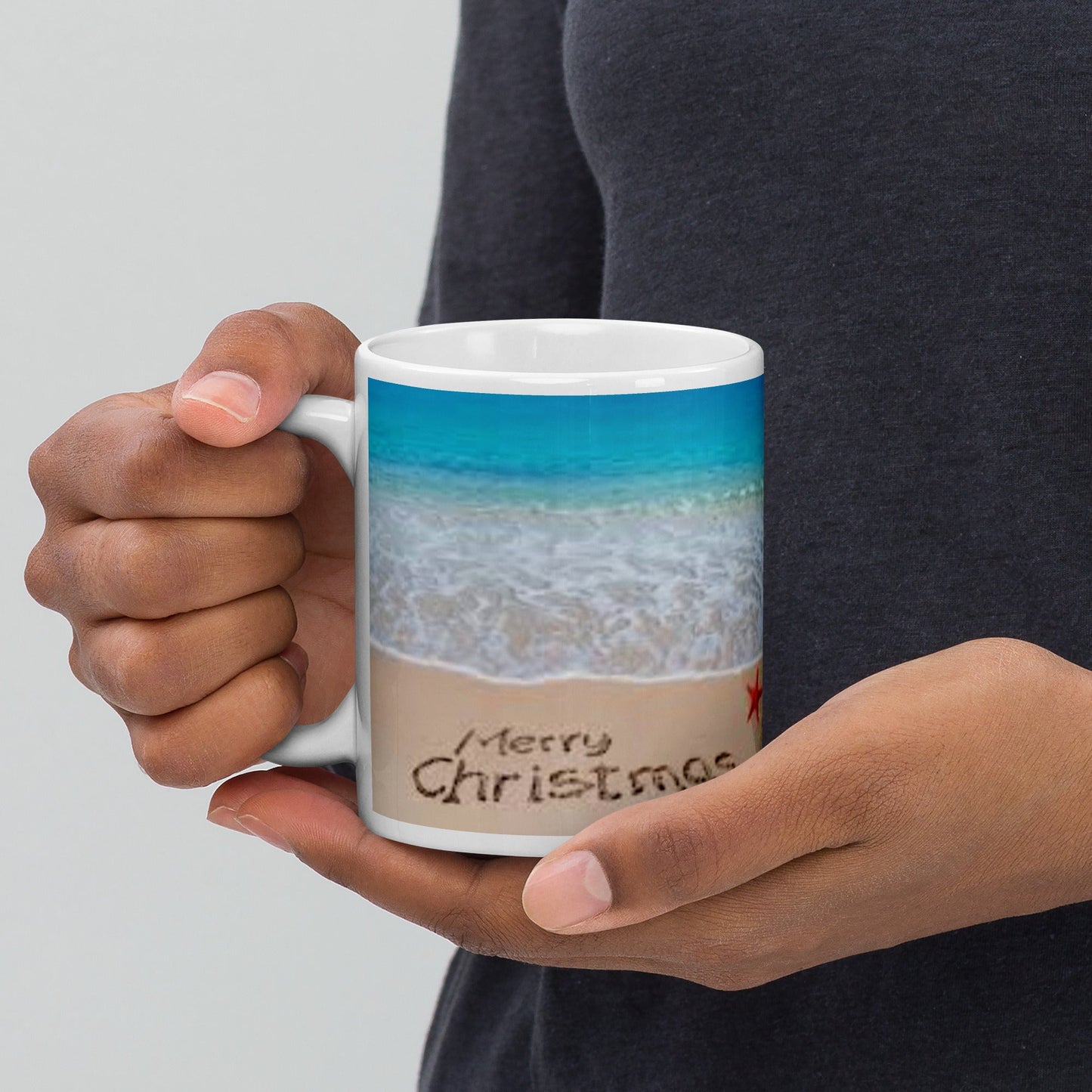 Caribbean Christmas Sea Star White glossy mug Unique Drinkware Dreams