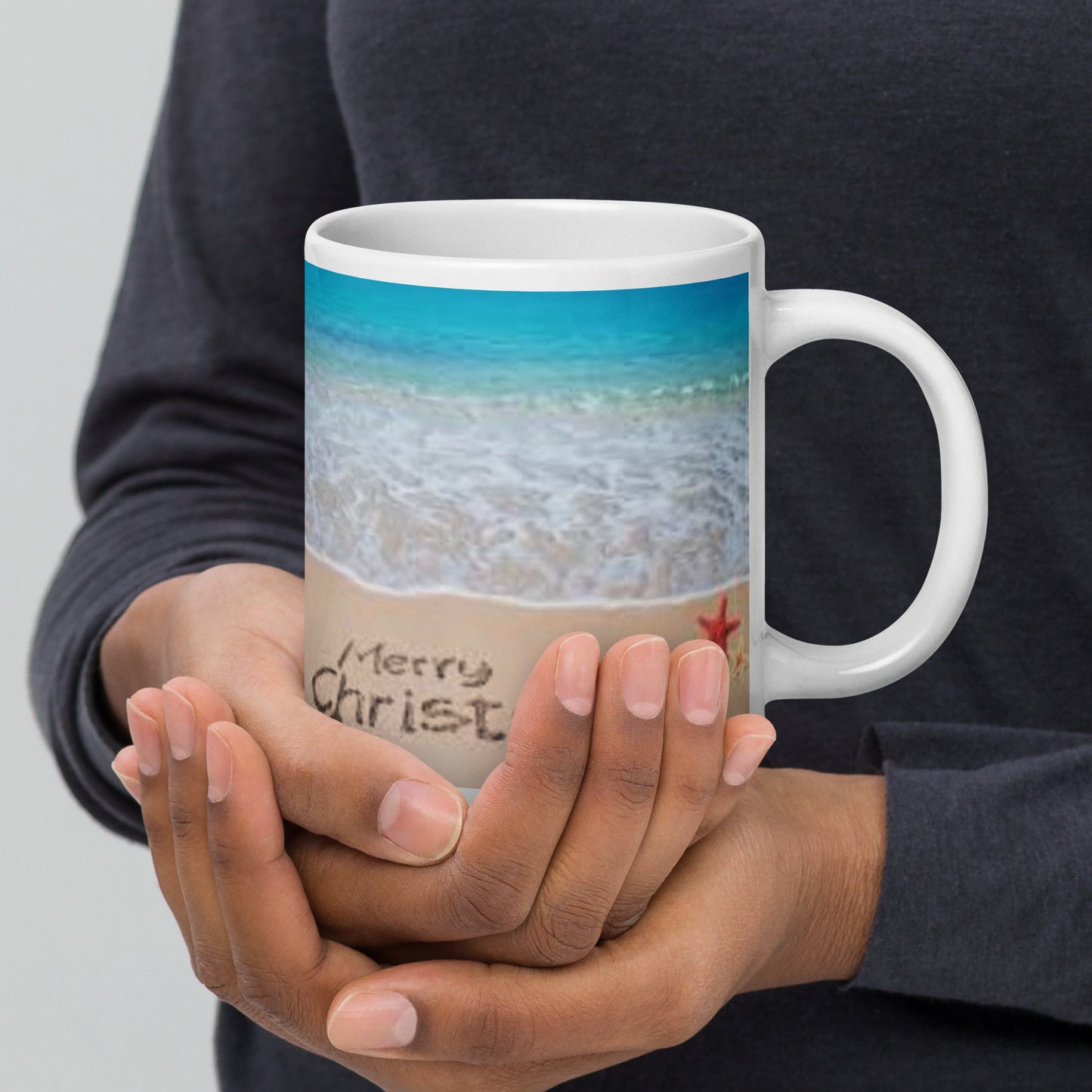 Caribbean Christmas Sea Star White glossy mug Unique Drinkware Dreams