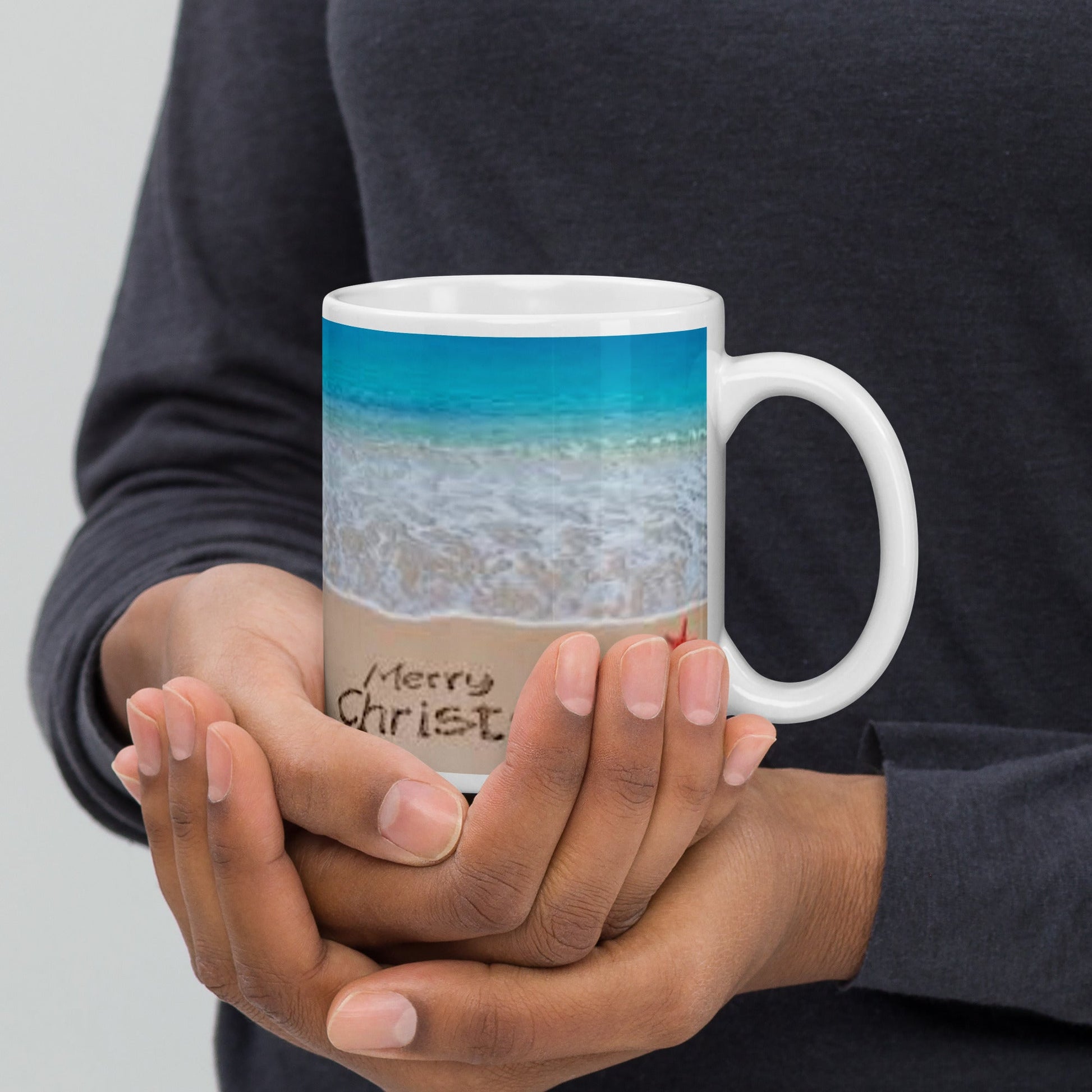 Caribbean Christmas Sea Star White glossy mug Unique Drinkware Dreams