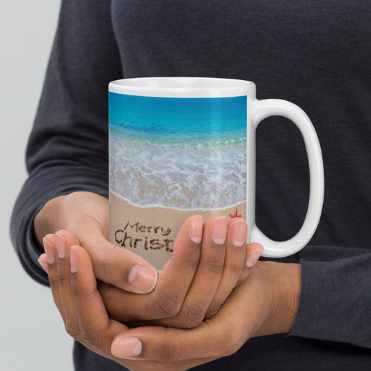 Caribbean Christmas Sea Star White glossy mug Unique Drinkware Dreams