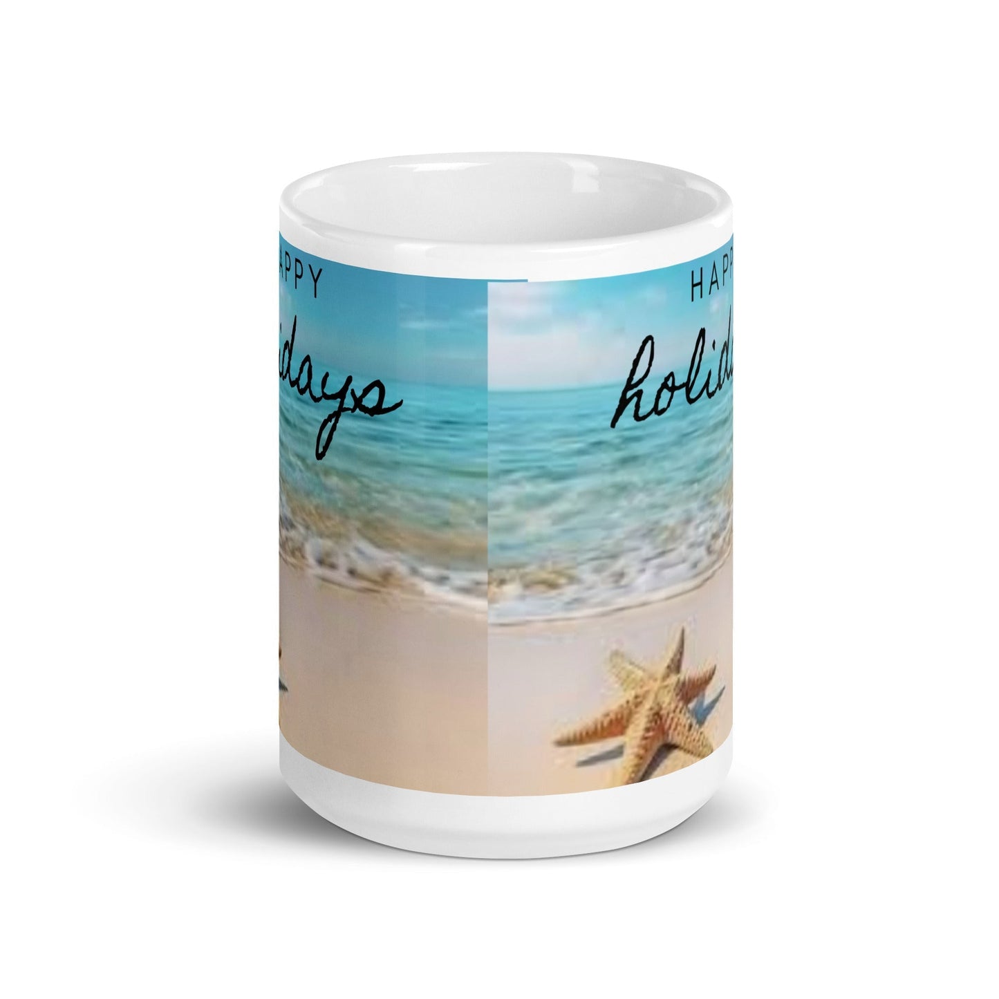 Caribbean Christmas Star Fish White glossy mug Unique Drinkware Dreams