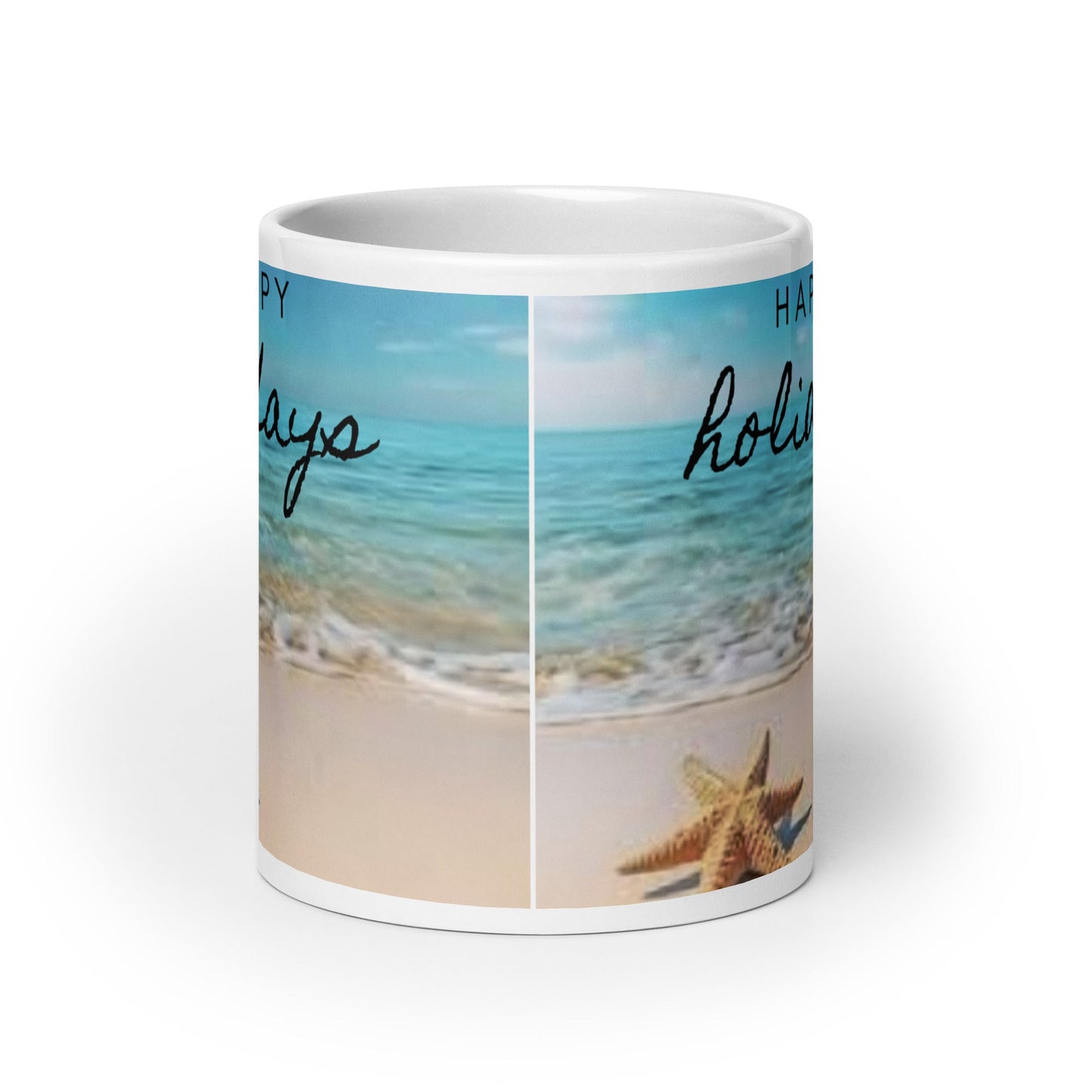 Caribbean Christmas Star Fish White glossy mug Unique Drinkware Dreams