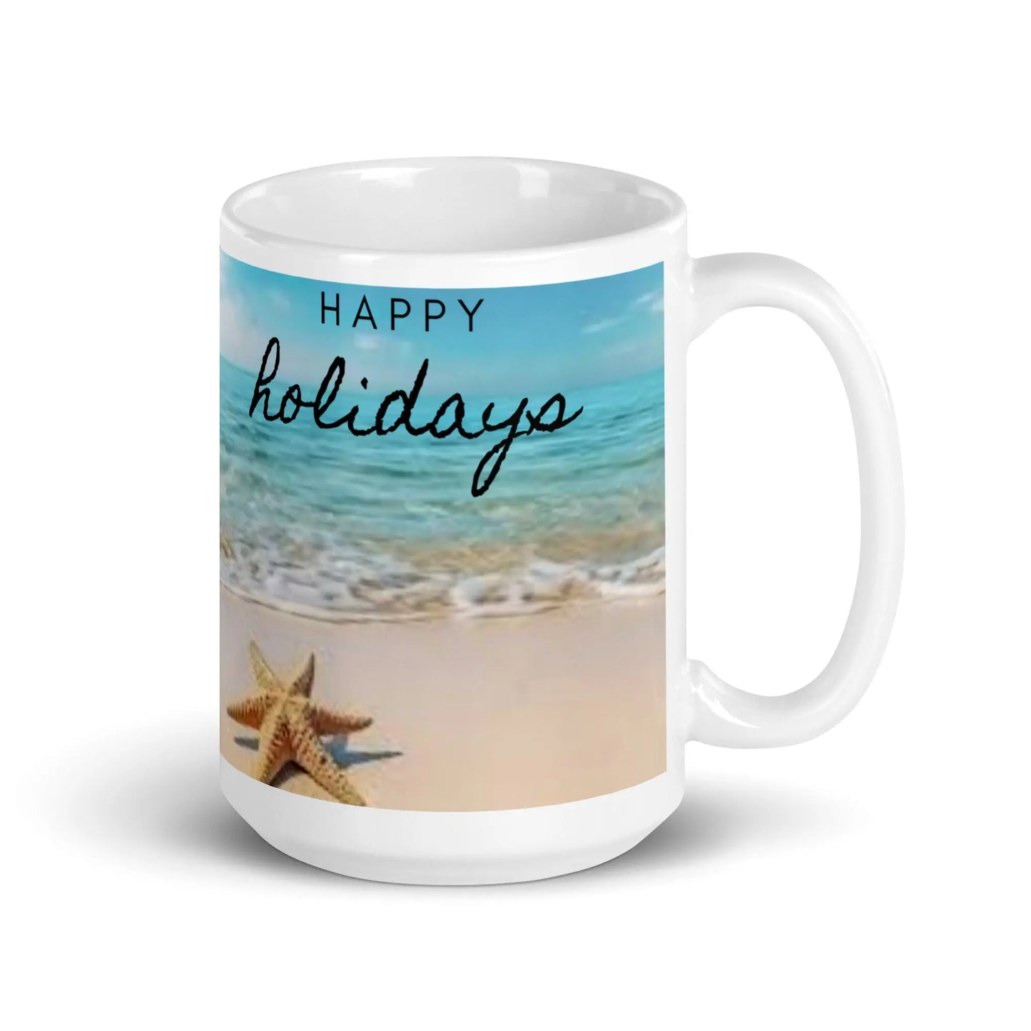Caribbean Christmas Star Fish White glossy mug Unique Drinkware Dreams