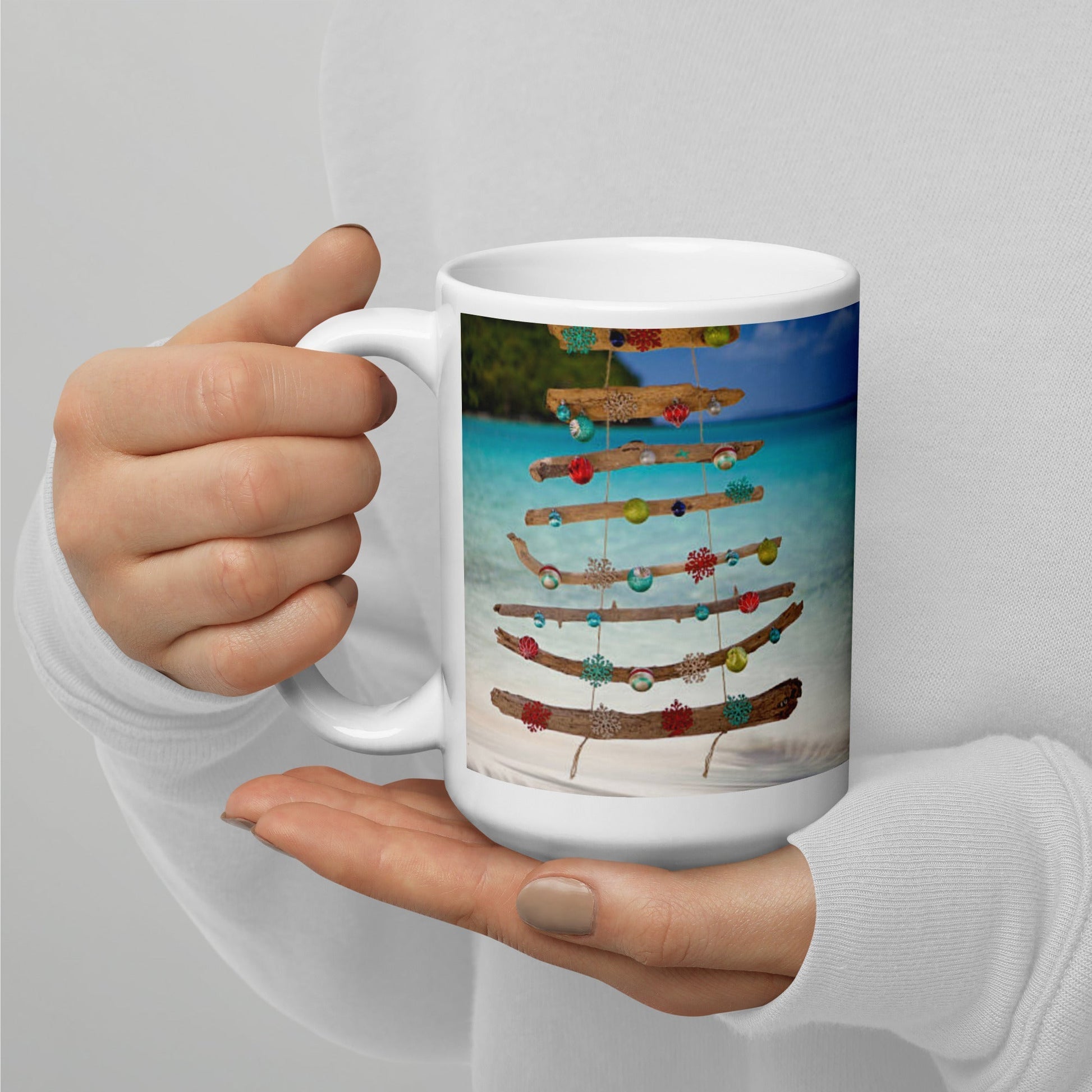 Caribbean Christmas Swing White glossy mug Unique Drinkware Dreams