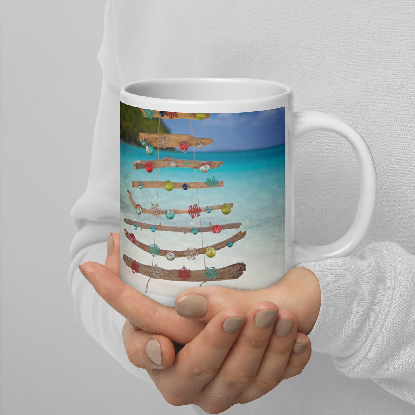 Caribbean Christmas Swing White glossy mug Unique Drinkware Dreams