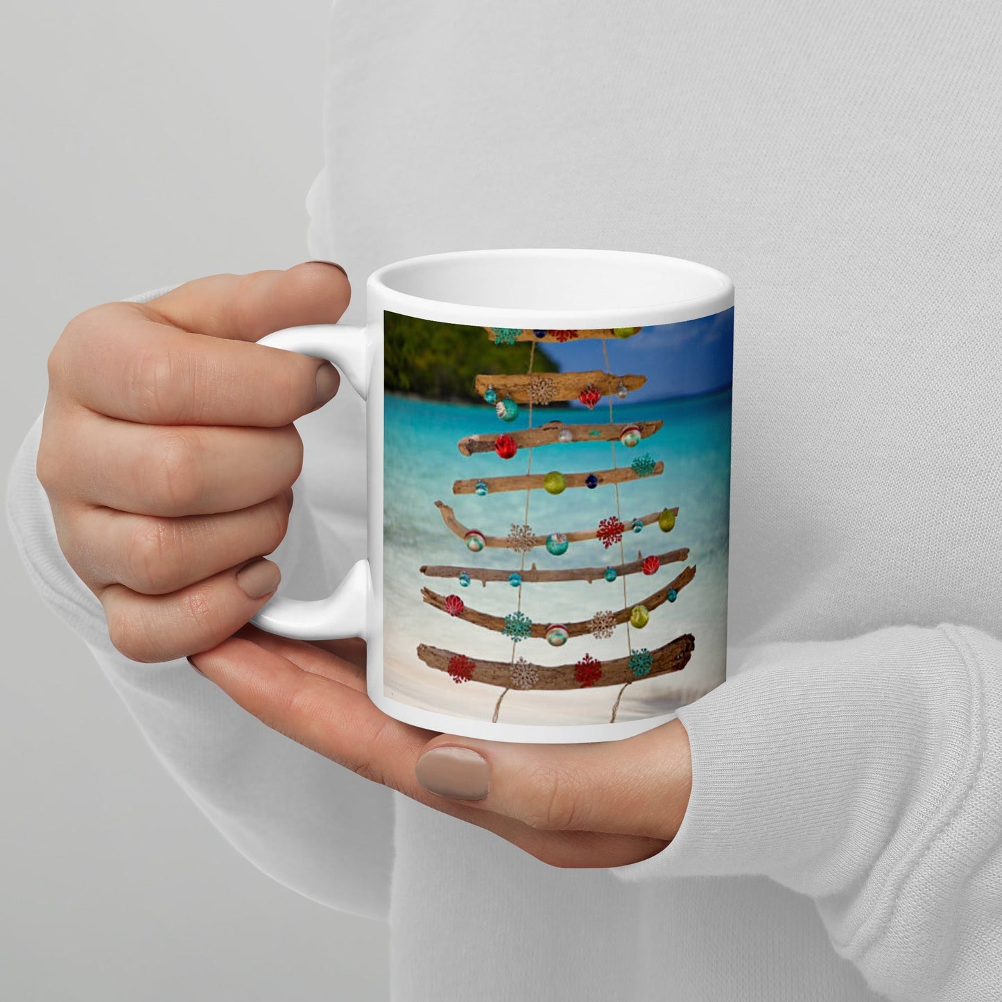 Caribbean Christmas Swing White glossy mug Unique Drinkware Dreams