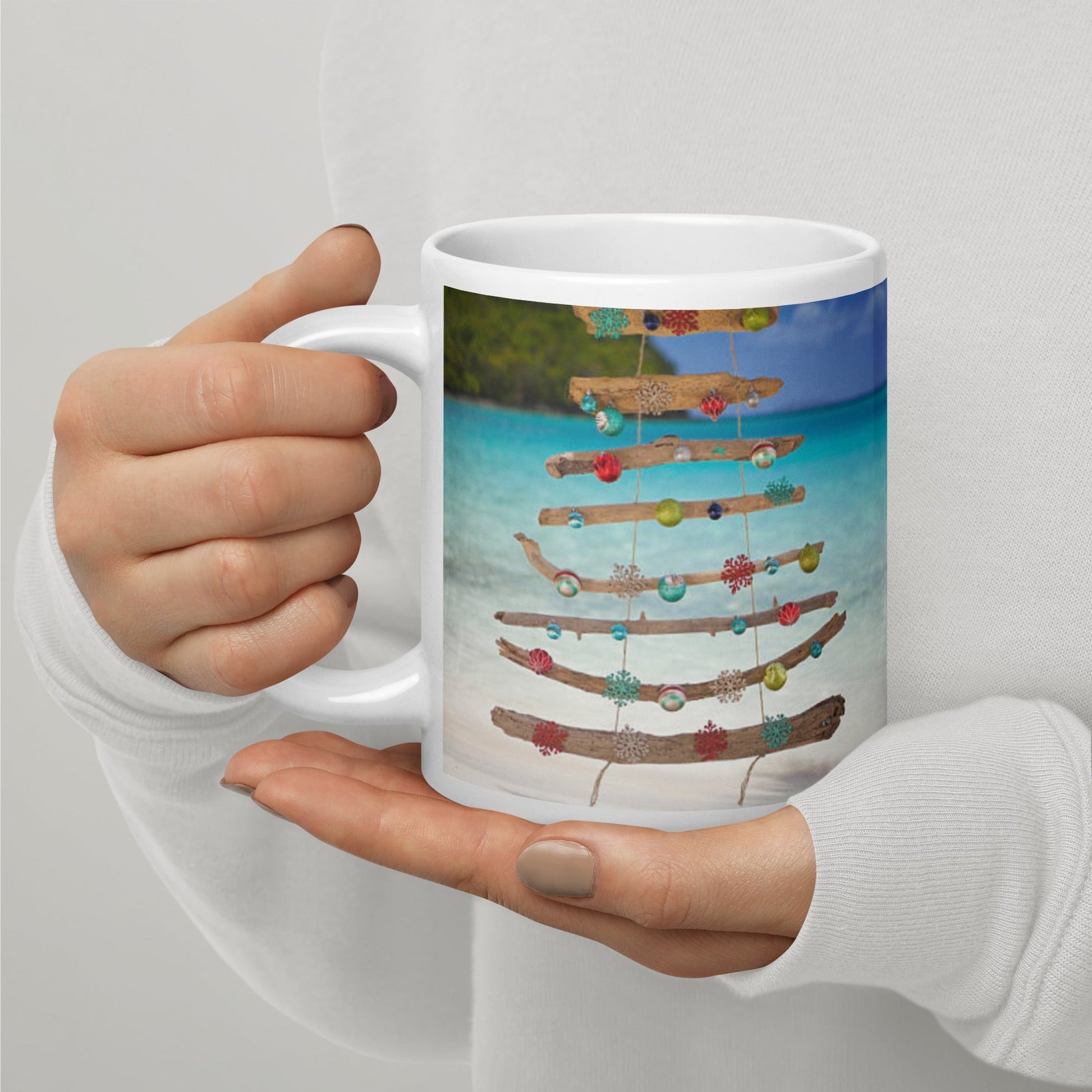 Caribbean Christmas Swing White glossy mug Unique Drinkware Dreams