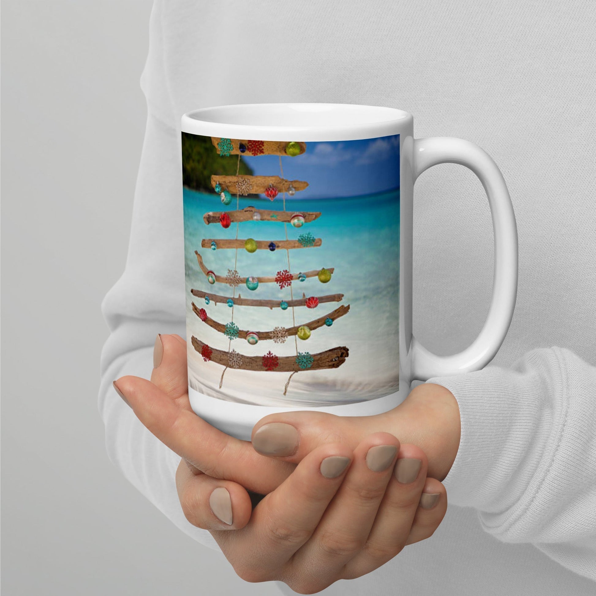 Caribbean Christmas Swing White glossy mug Unique Drinkware Dreams